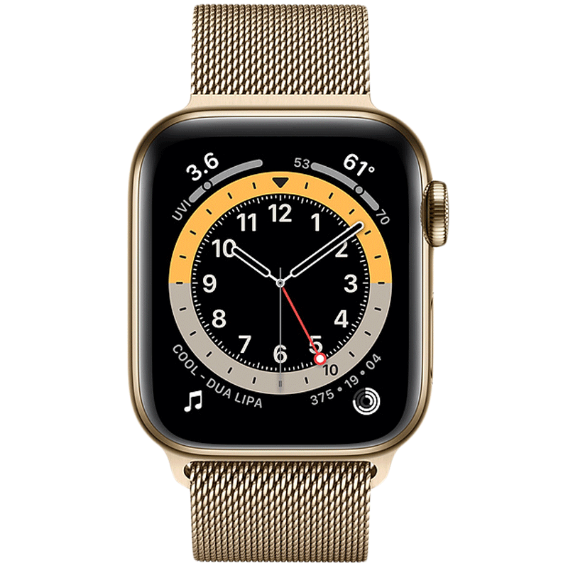 Apple Watch Series 6 Smartwatch (GPS+Cellular, 40mm) (Blood Oxygen Sensor, M06W3HN/A, Gold, Milanese Loop), No color
Apple Watch Series 6 Smartwatch (GPS+Cellular, 40mm) (Blood Oxygen Sensor, M06W3HN/A, Gold, Milanese Loop), No color