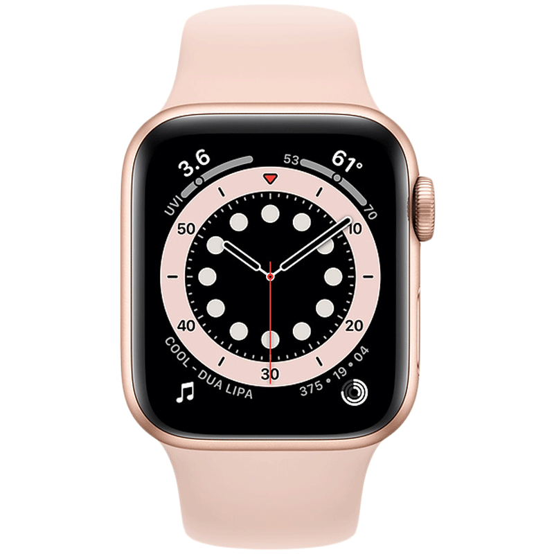 Apple Watch Series 6 Smartwatch (GPS, 40mm) (Blood Oxygen Sensor, MG123HN/A, Gold/Pink Sand, Sport Band), No color
Apple Watch Series 6 Smartwatch (GPS, 40mm) (Blood Oxygen Sensor, MG123HN/A, Gold/Pink Sand, Sport Band), No color