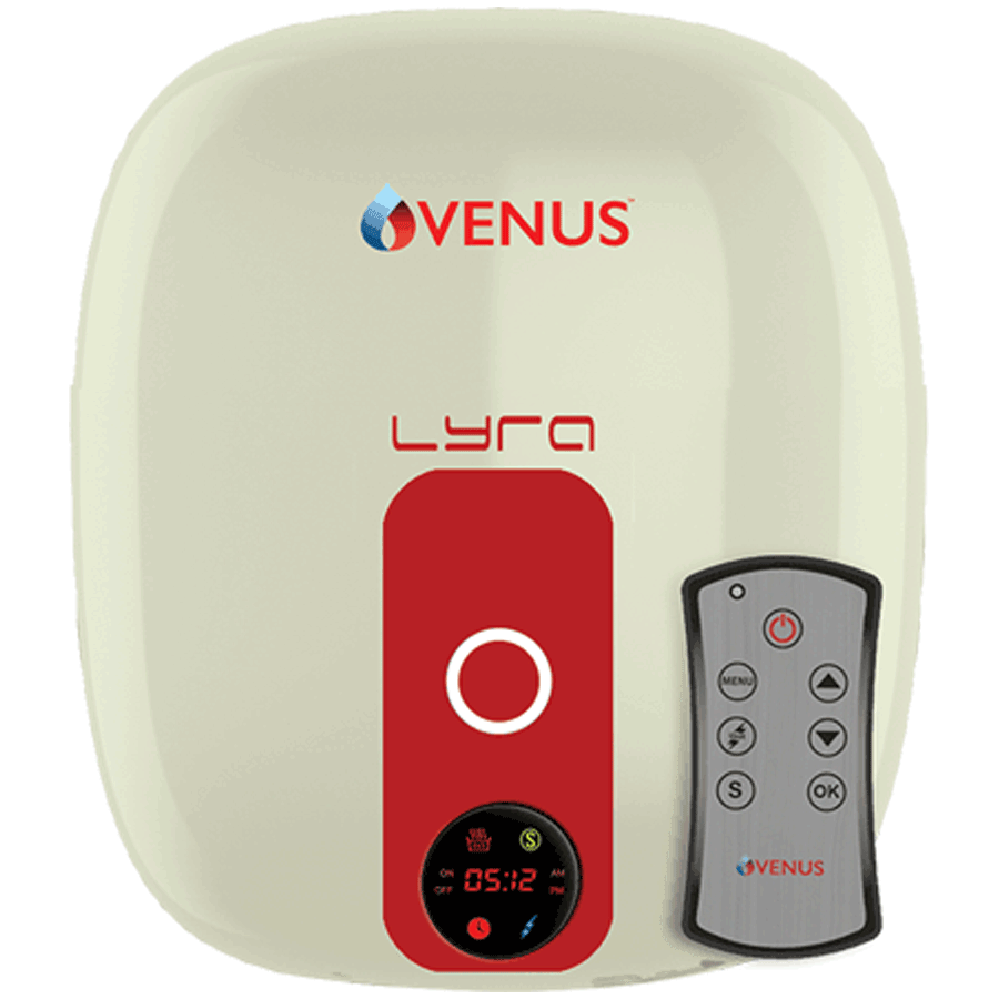 Venus Lyra Digital 10 Litres 5 Star Storage Water Geyser (2000 Watts, 10RD, Ivory/Red), No color
Venus Lyra Digital 10 Litres 5 Star Storage Water Geyser (2000 Watts, 10RD, Ivory/Red), No color