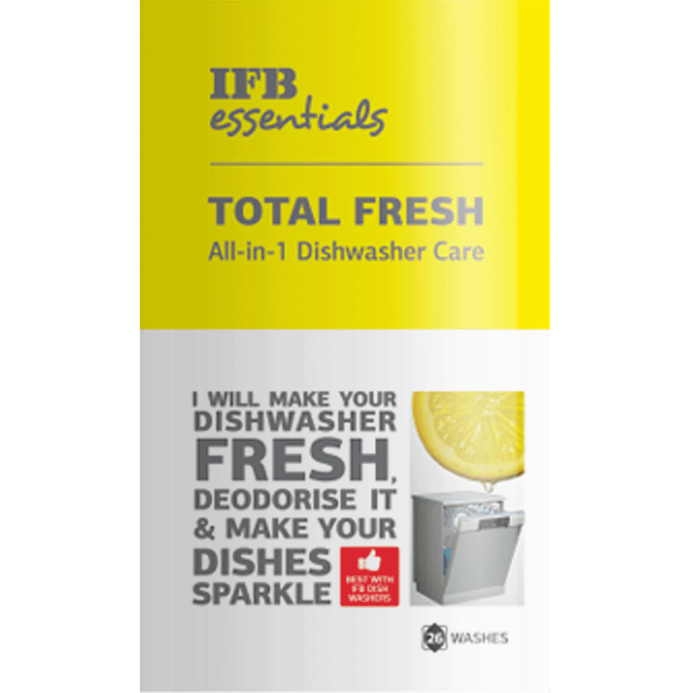 IFB Essentials Total Fresh All-in-1 Freshener for Dishwashers (1 Unit, Total Fresh All, White), No color
IFB Essentials Total Fresh All-in-1 Freshener for Dishwashers (1 Unit, Total Fresh All, White), No color
