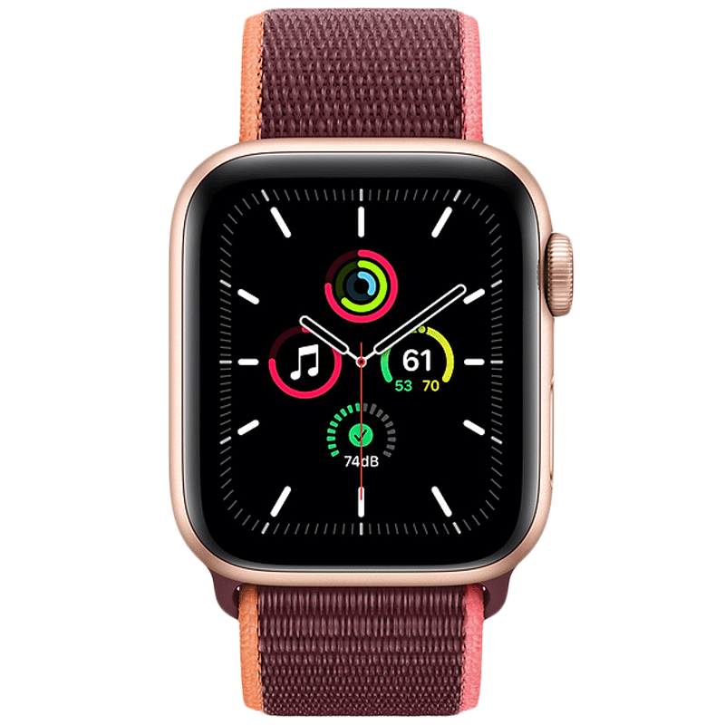 Apple Watch SE Smartwatch (GPS+Cellular, 44mm) (Heart Rate Monitoring, MYEY2HN/A, Gold/Plum, Sport Loop), No color
Apple Watch SE Smartwatch (GPS+Cellular, 44mm) (Heart Rate Monitoring, MYEY2HN/A, Gold/Plum, Sport Loop), No color