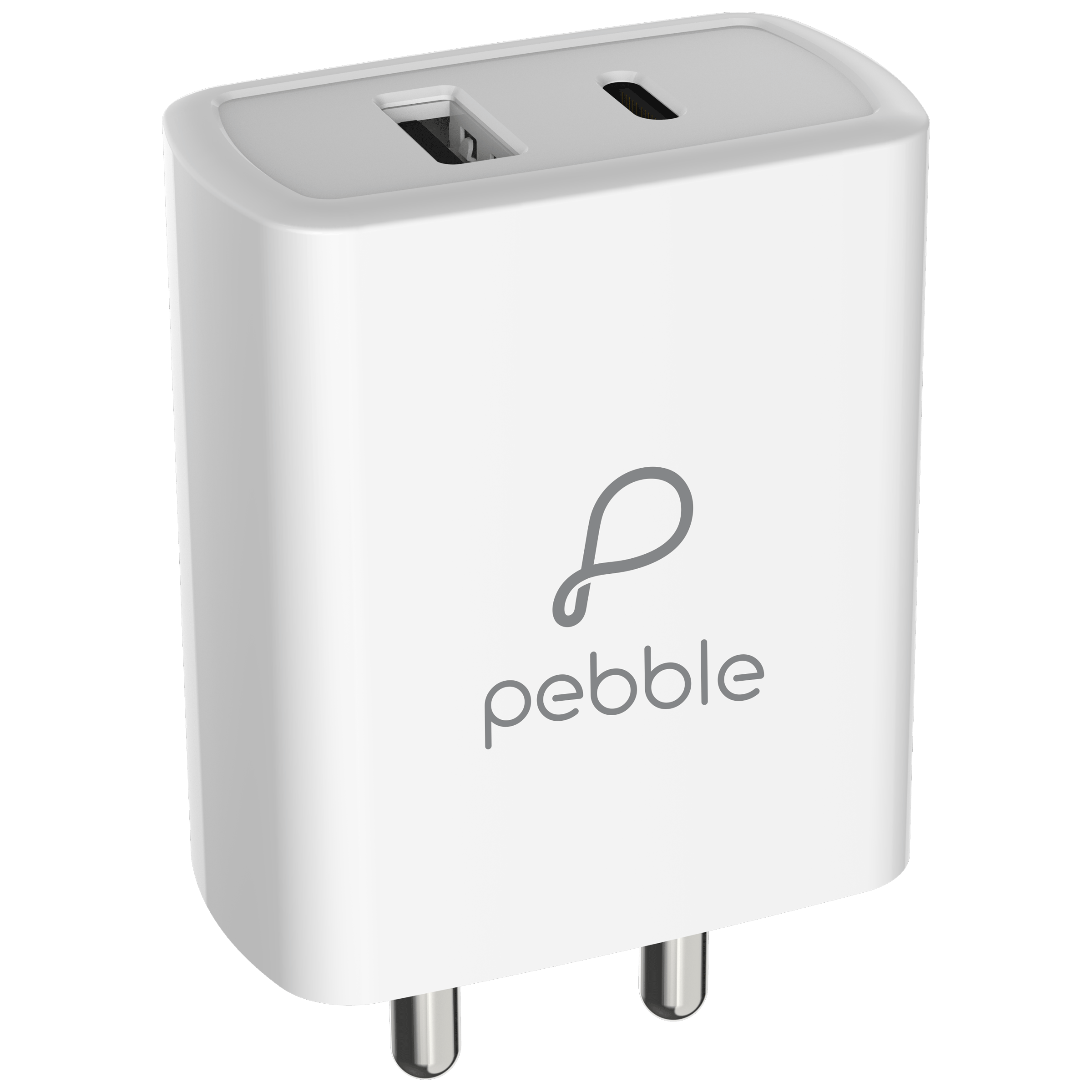 Pebble 18 Watts/3 Amps 2-Port USB and USB (Type-C) Wall Charging Adapter (Quick Charge 3.0, PWC23, White), No color
Pebble 18 Watts/3 Amps 2-Port USB and USB (Type-C) Wall Charging Adapter (Quick Charge 3.0, PWC23, White), No color