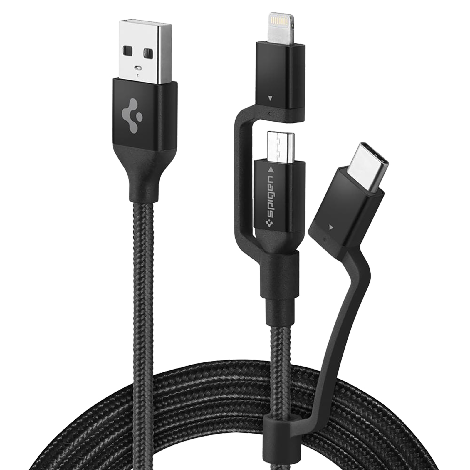 Spigen DuraSync Braided Nylon 0.9 Meter USB 2.0 (Type-A) to USB 2.0 (Type-C)/Micro USB 2.0 (Type-B) Power/Charging USB Cable (Stackable Design, 000CB22774, Black), No color
Spigen DuraSync Braided Nylon 0.9 Meter USB 2.0 (Type-A) to USB 2.0 (Type-C)/Micro USB 2.0 (Type-B) Power/Charging USB Cable (Stackable Design, 000CB22774, Black), No color