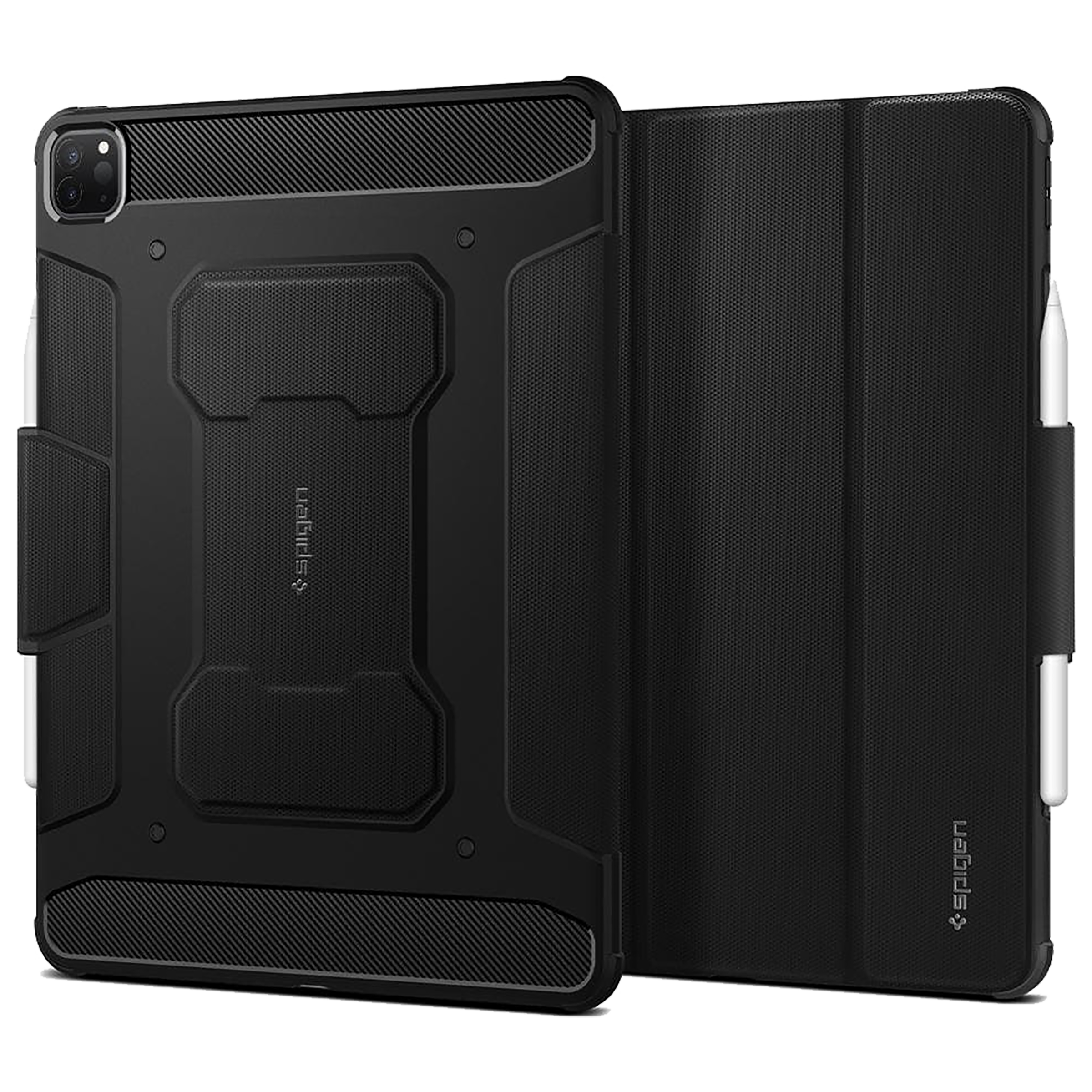 Spigen Rugged Armor Pro PU Leather & TPU Back Case with Stand For iPad Pro 12.9" (2021) (Air Cushion Technology, ACS02889, Black), No color
Spigen Rugged Armor Pro PU Leather & TPU Back Case with Stand For iPad Pro 12.9" (2021) (Air Cushion Technology, ACS02889, Black), No color