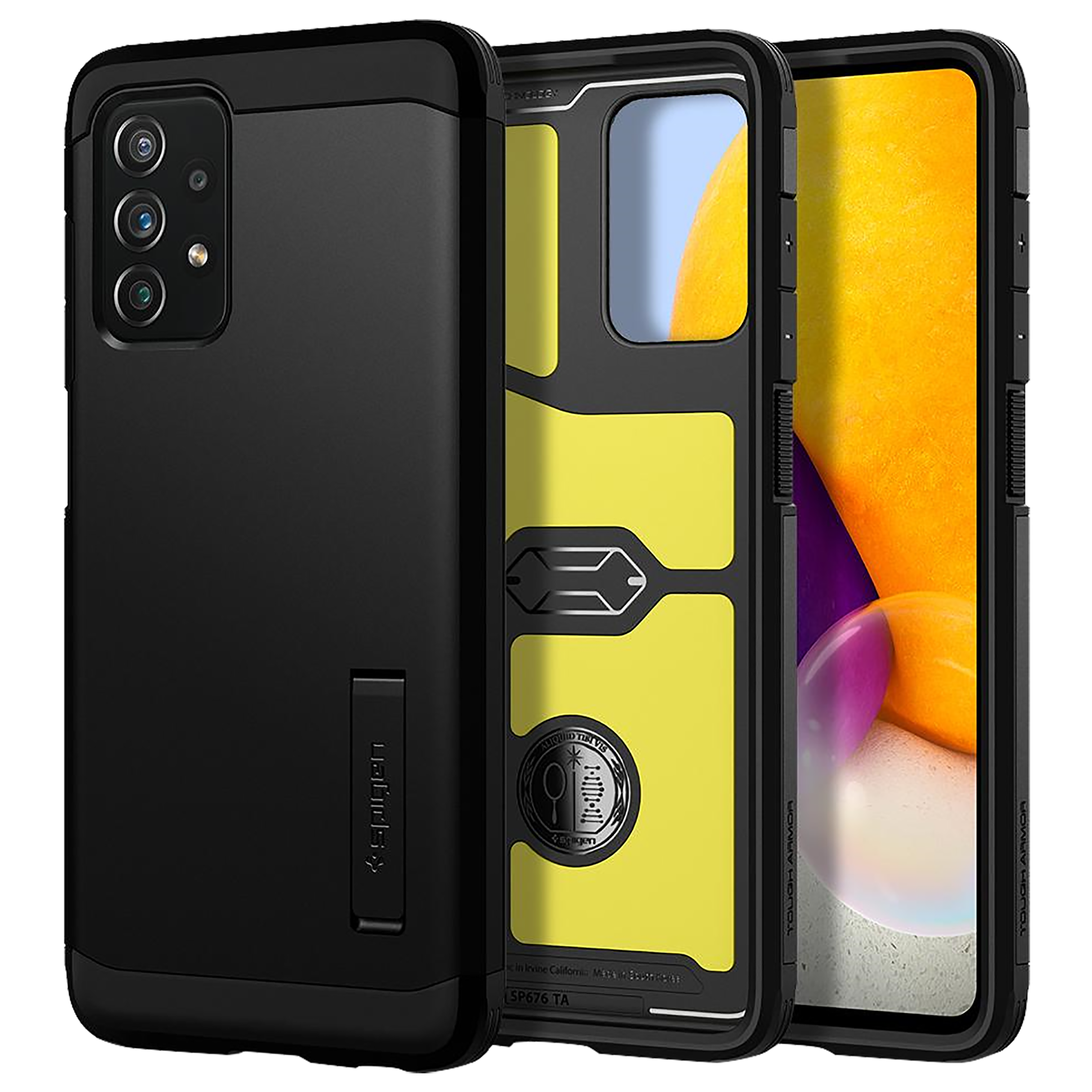 Spigen Tough Armor TPU & PC Back Case For Galaxy A72 (Air Cushion Technology, ACS02328, Black), No color
Spigen Tough Armor TPU & PC Back Case For Galaxy A72 (Air Cushion Technology, ACS02328, Black), No color