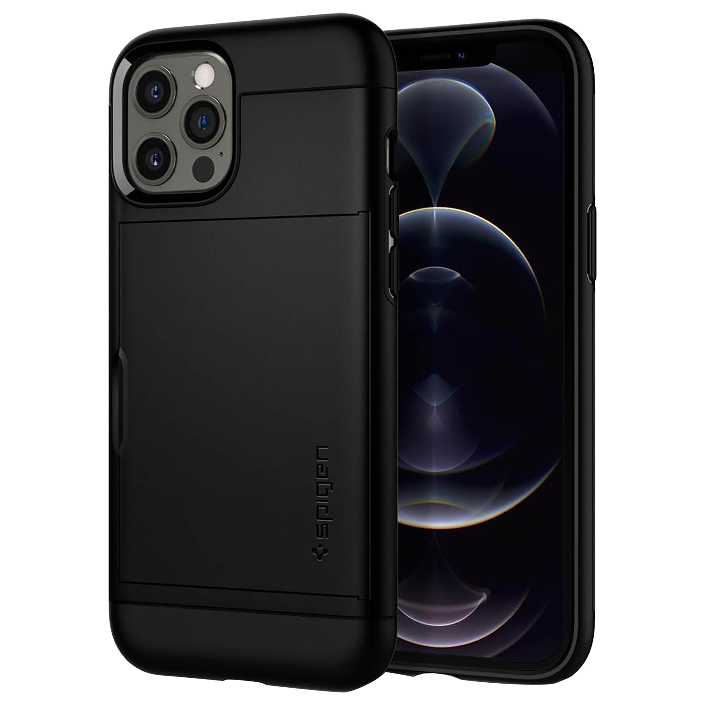 Spigen Slim Armor CS TPU & PC Back Case For iPhone 12 Pro Max (Air Cushion Technology, ACS01623, Black), No color
Spigen Slim Armor CS TPU & PC Back Case For iPhone 12 Pro Max (Air Cushion Technology, ACS01623, Black), No color