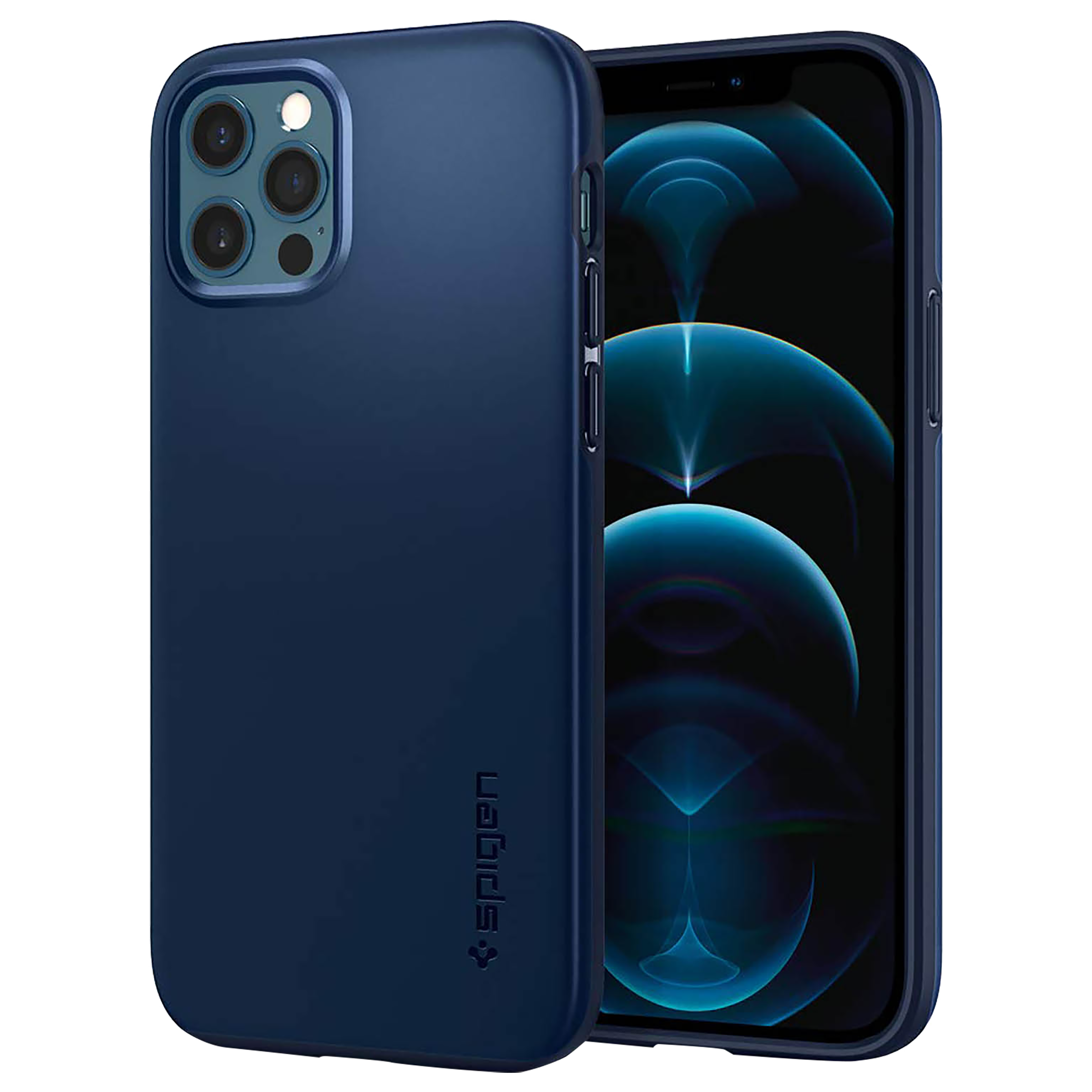 Spigen Thin Fit PC Back Case For iPhone 12/iPhone 12 Pro (Scratch Protection, ACS02296, Navy Blue), No color
Spigen Thin Fit PC Back Case For iPhone 12/iPhone 12 Pro (Scratch Protection, ACS02296, Navy Blue), No color