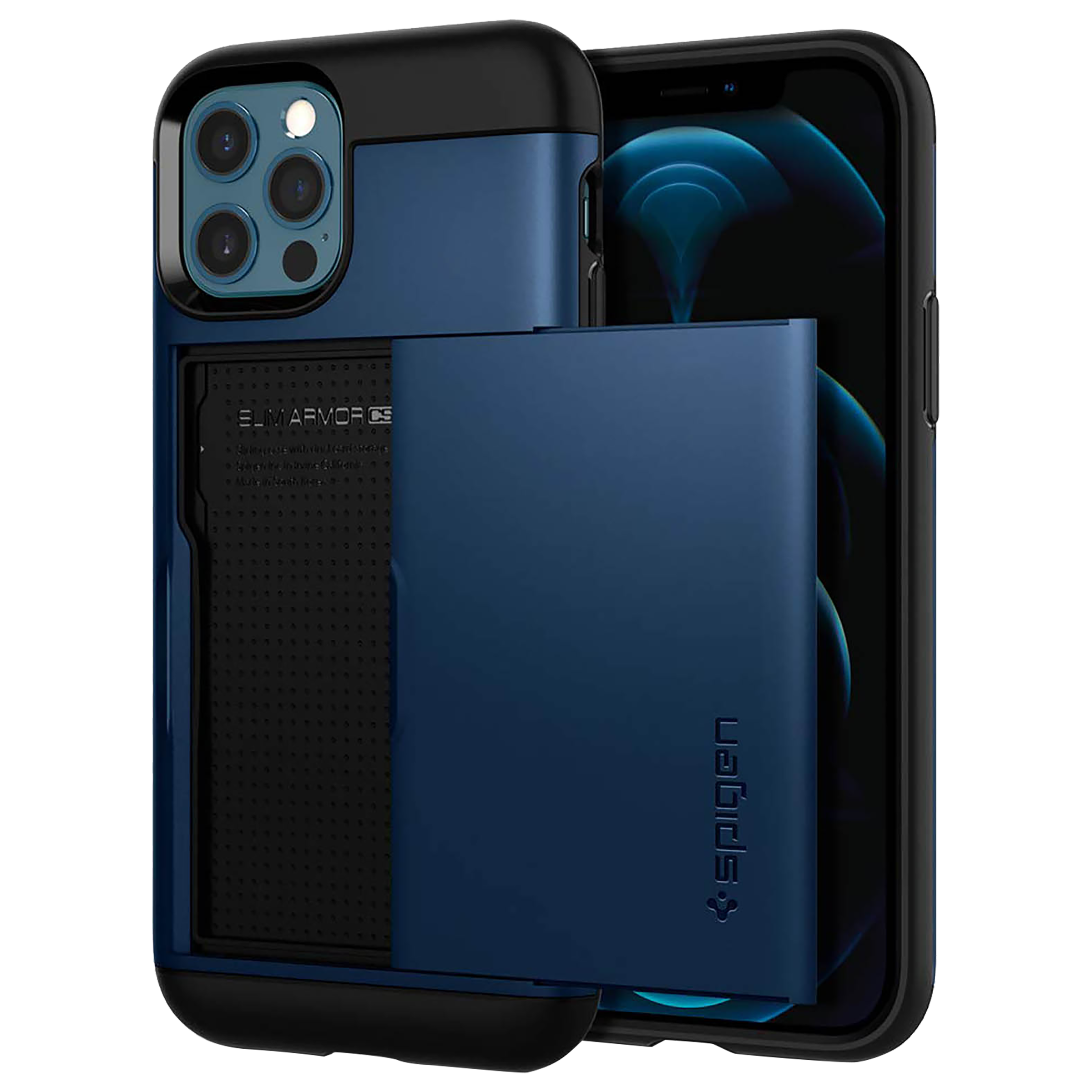 Spigen Slim Armor CS TPU & PC Back Case For iPhone 12/iPhone 12 Pro (Scratch Protection, ACS02297, Navy Blue), No color
Spigen Slim Armor CS TPU & PC Back Case For iPhone 12/iPhone 12 Pro (Scratch Protection, ACS02297, Navy Blue), No color