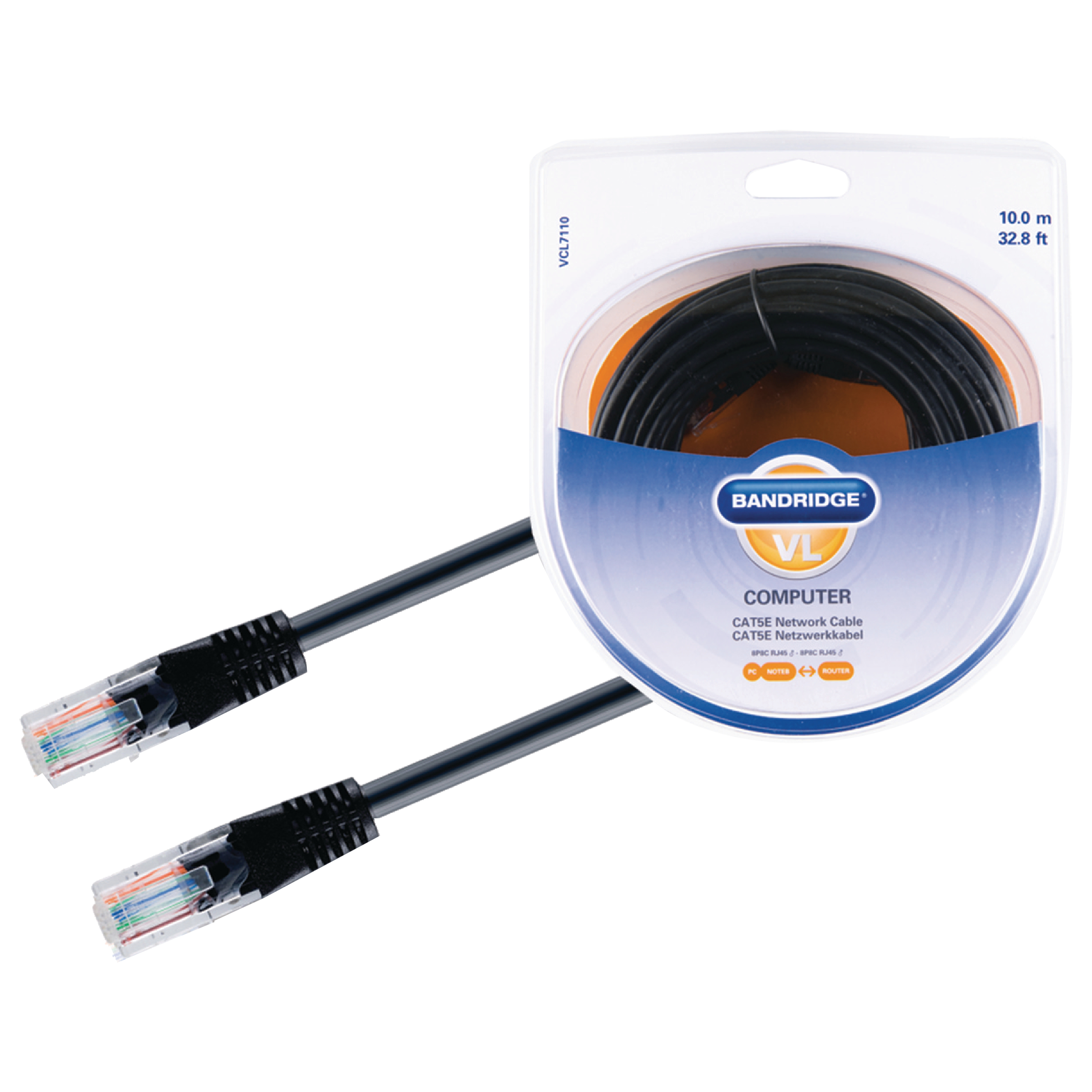 Bandridge 10 Meter RJ45 to RJ45 Network Cable (UTP Shielding, VCL7110, Blue), No color
Bandridge 10 Meter RJ45 to RJ45 Network Cable (UTP Shielding, VCL7110, Blue), No color