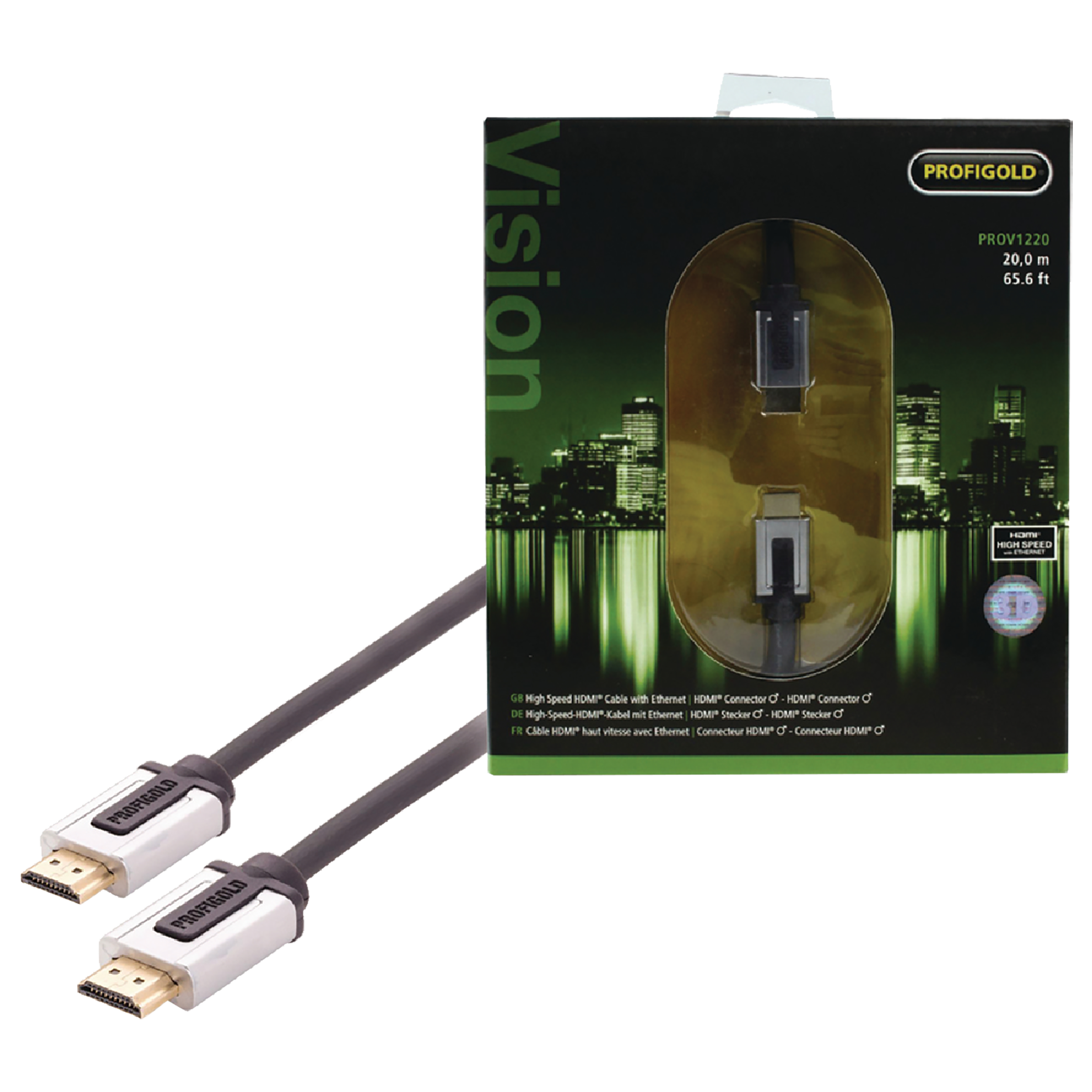 Profigold 20 Meter HDMI to HDMI Audio & Video Cable (SPC Copper High Speed, PROV1220, Blue), No color
Profigold 20 Meter HDMI to HDMI Audio & Video Cable (SPC Copper High Speed, PROV1220, Blue), No color