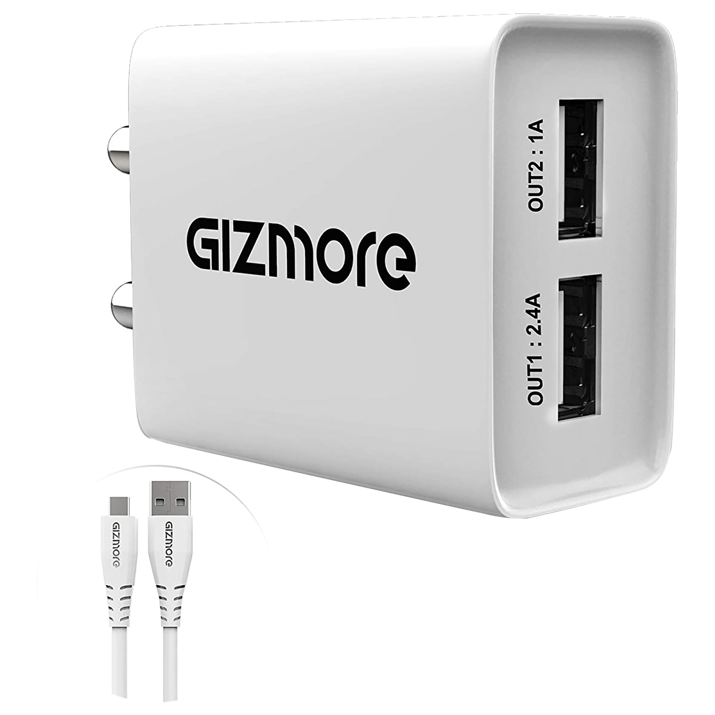 Gizmore Giz 12 Watts Wall Charging Adapter with Cable (Fast Charging, PA604_WHT, White), No color
Gizmore Giz 12 Watts Wall Charging Adapter with Cable (Fast Charging, PA604_WHT, White), No color