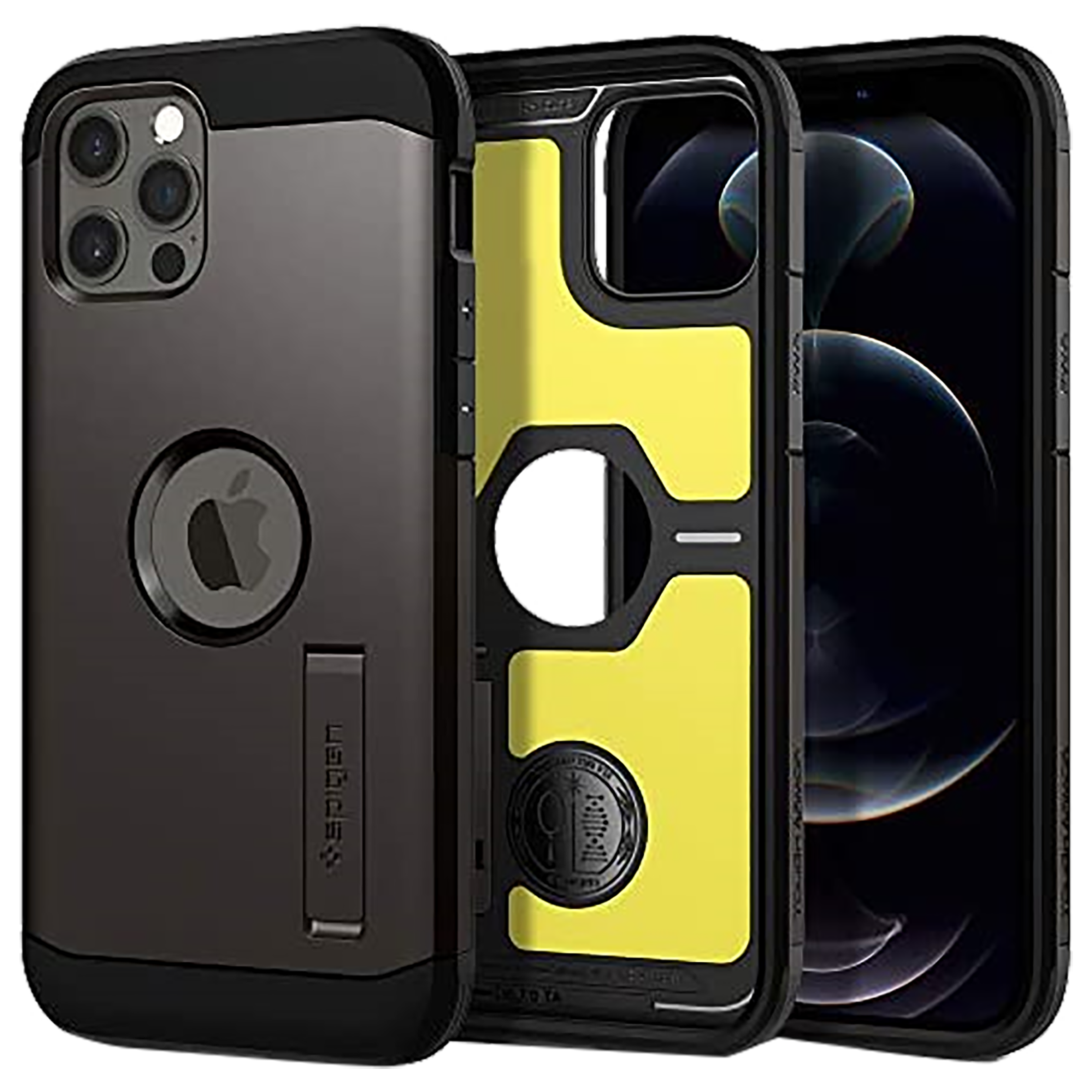 Spigen Tough Armor PC & TPU Back Case For Apple iPhone 12 Pro (2020) (Air Cushion Technology, ACS01709, Gunmetal), No color
Spigen Tough Armor PC & TPU Back Case For Apple iPhone 12 Pro (2020) (Air Cushion Technology, ACS01709, Gunmetal), No color