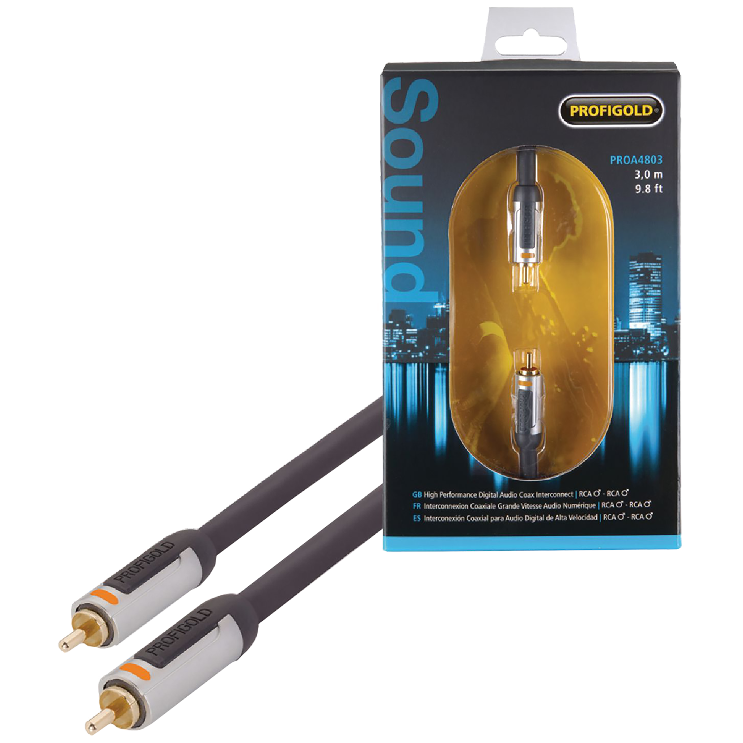Profigold PROA4803 PVC 3 Meter RCA to RCA Audio Cable (Double Screened OFC Copper Conductors, Anthracite), No color
Profigold PROA4803 PVC 3 Meter RCA to RCA Audio Cable (Double Screened OFC Copper Conductors, Anthracite), No color