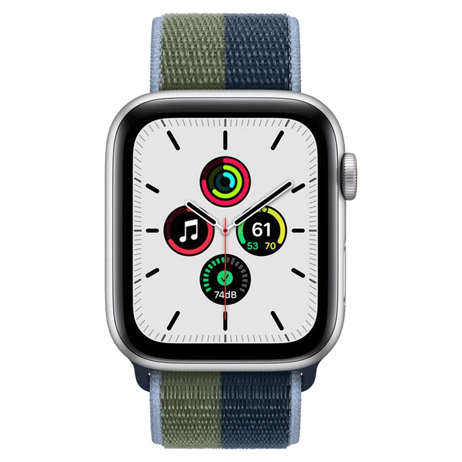 Apple Watch SE Smart Watch (GPS+Cellular, 44mm) (Up to 50 Metres Water Resistant, MKT03HN/A, Silver, Sports Loop), No color
Apple Watch SE Smart Watch (GPS+Cellular, 44mm) (Up to 50 Metres Water Resistant, MKT03HN/A, Silver, Sports Loop), No color