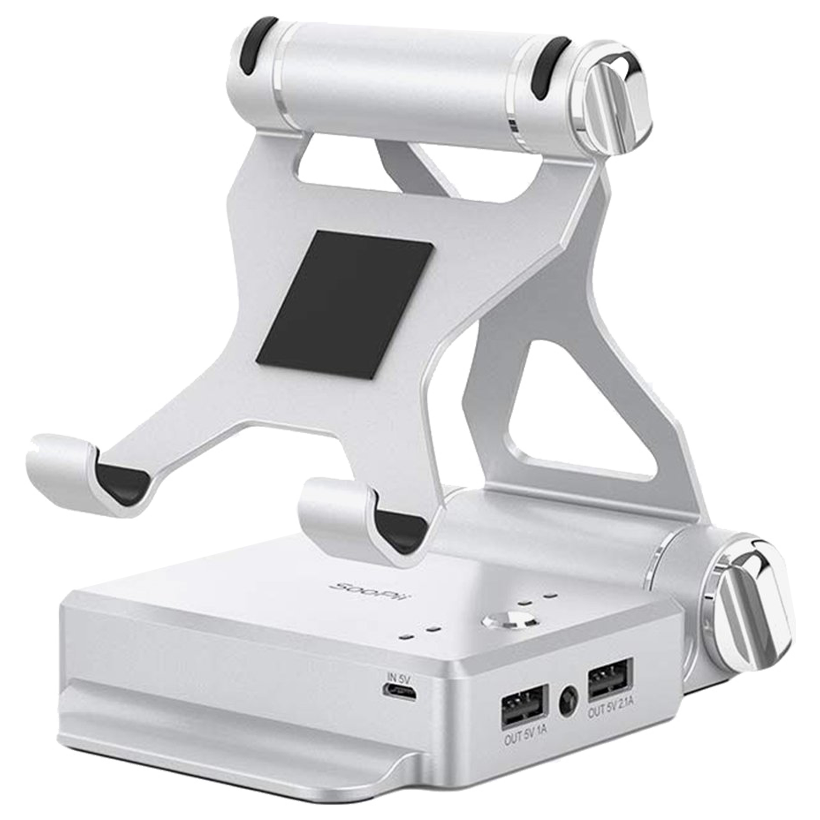 Soopi Stand for Mobiles and Tablets (Built-In 5000mAh Powerbank, Bluetooth Speaker, PH02, Silver), No color
Soopi Stand for Mobiles and Tablets (Built-In 5000mAh Powerbank, Bluetooth Speaker, PH02, Silver), No color