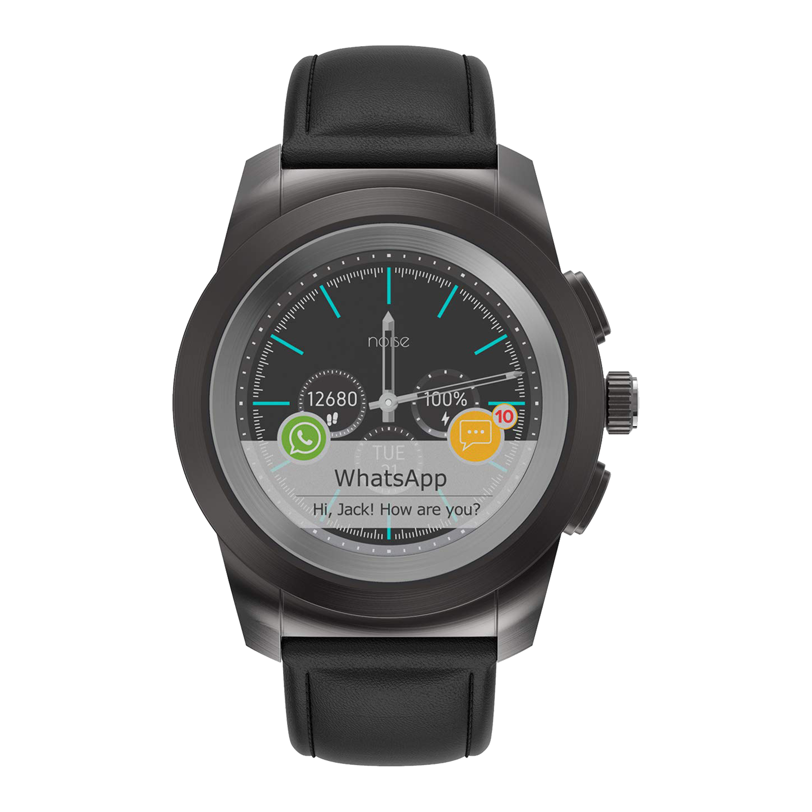 Noise NoiseFit Fusion Hybrid Smartwatch (44 mm) (Advanced Health Tracking, wrb-sw-fusion-lthr, Classic Black, Leather Strap), No color
Noise NoiseFit Fusion Hybrid Smartwatch (44 mm) (Advanced Health Tracking, wrb-sw-fusion-lthr, Classic Black, Leather Strap), No color