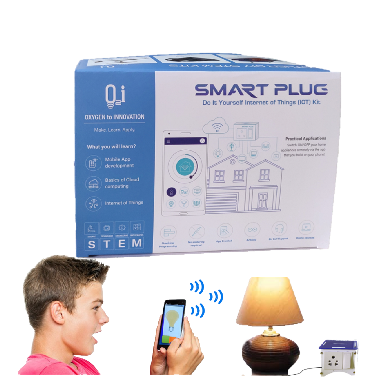 O2i Smart Plug Do It Yourself Kit For Children (Graphical Programming, EDU-IOT-001, Blue), No color
O2i Smart Plug Do It Yourself Kit For Children (Graphical Programming, EDU-IOT-001, Blue), No color
