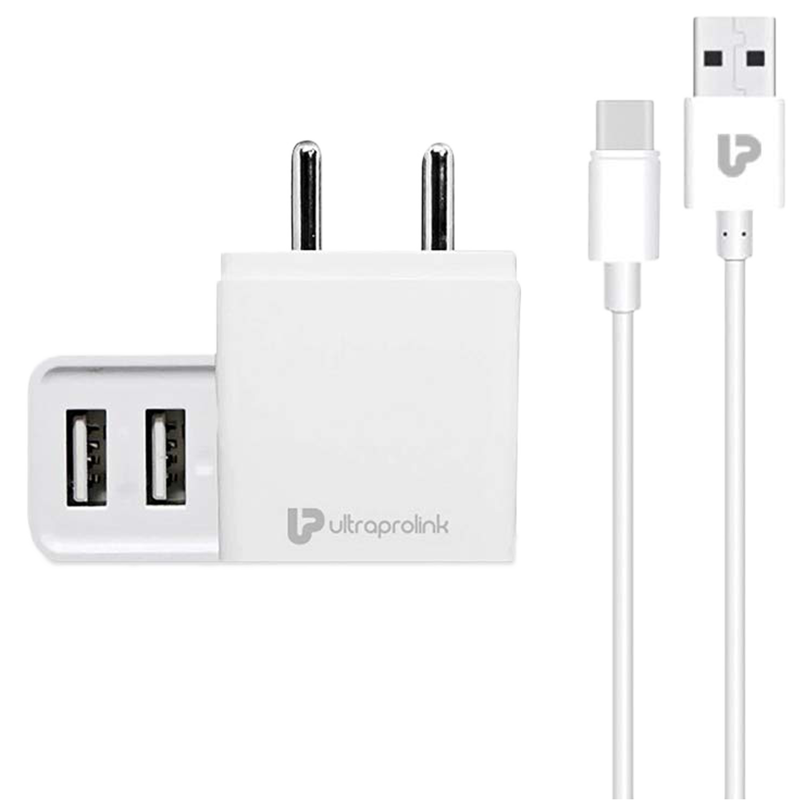 UltraProlink Boost 12 Watts/2.4 Amps 2 USB Type-A Ports Wall Charging Adapter with USB Type-C Cable (Fast Charging Capability, UM1028W, White), No color
UltraProlink Boost 12 Watts/2.4 Amps 2 USB Type-A Ports Wall Charging Adapter with USB Type-C Cable (Fast Charging Capability, UM1028W, White), No color
