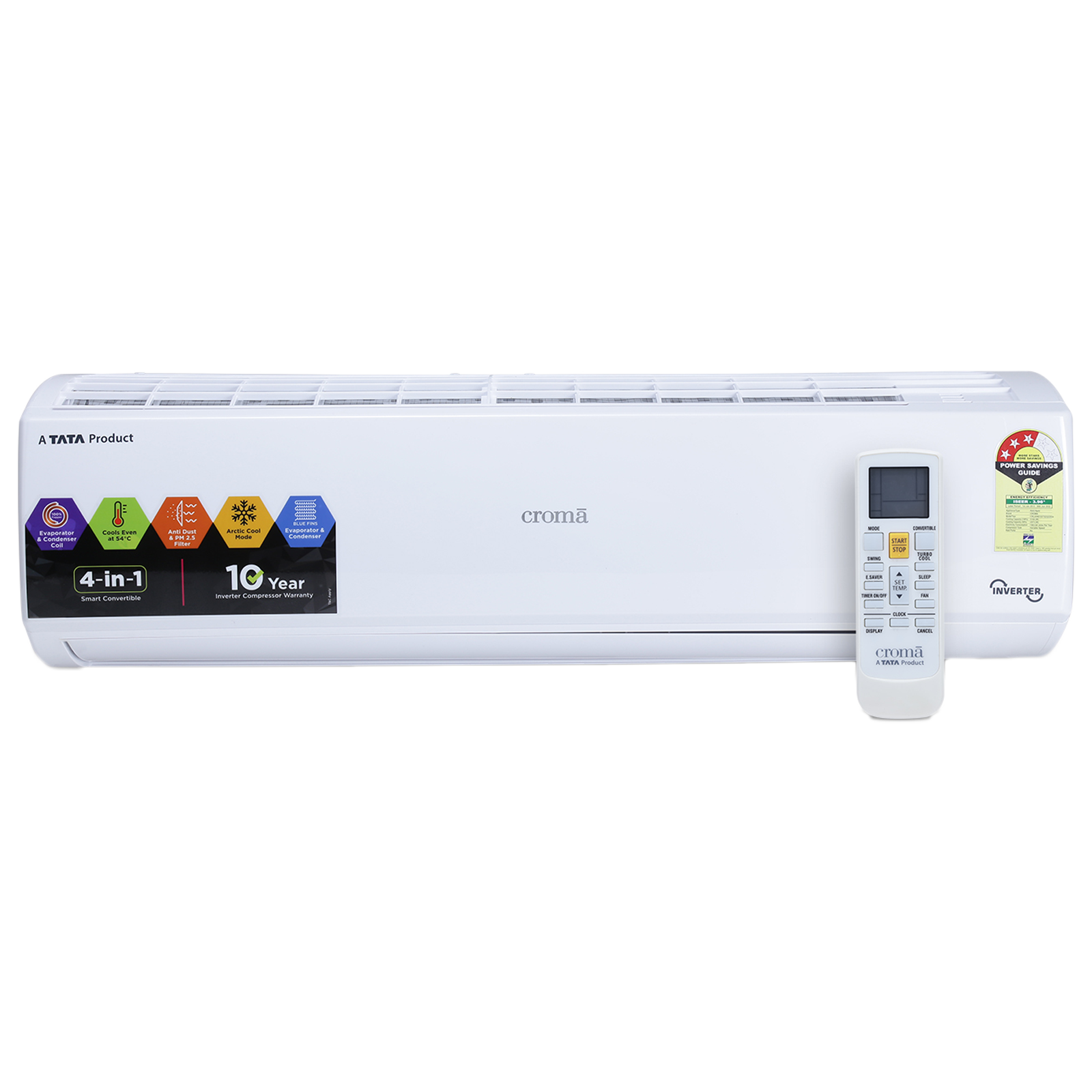 Croma 4 in 1 Convertible 1.5 Ton 3 Star Inverter Split AC with PM 2.5 Filter (2022 Model, Copper Condenser, CRLAIN0183T0252), No color
Croma 4 in 1 Convertible 1.5 Ton 3 Star Inverter Split AC with PM 2.5 Filter (2022 Model, Copper Condenser, CRLAIN0183T0252), No color