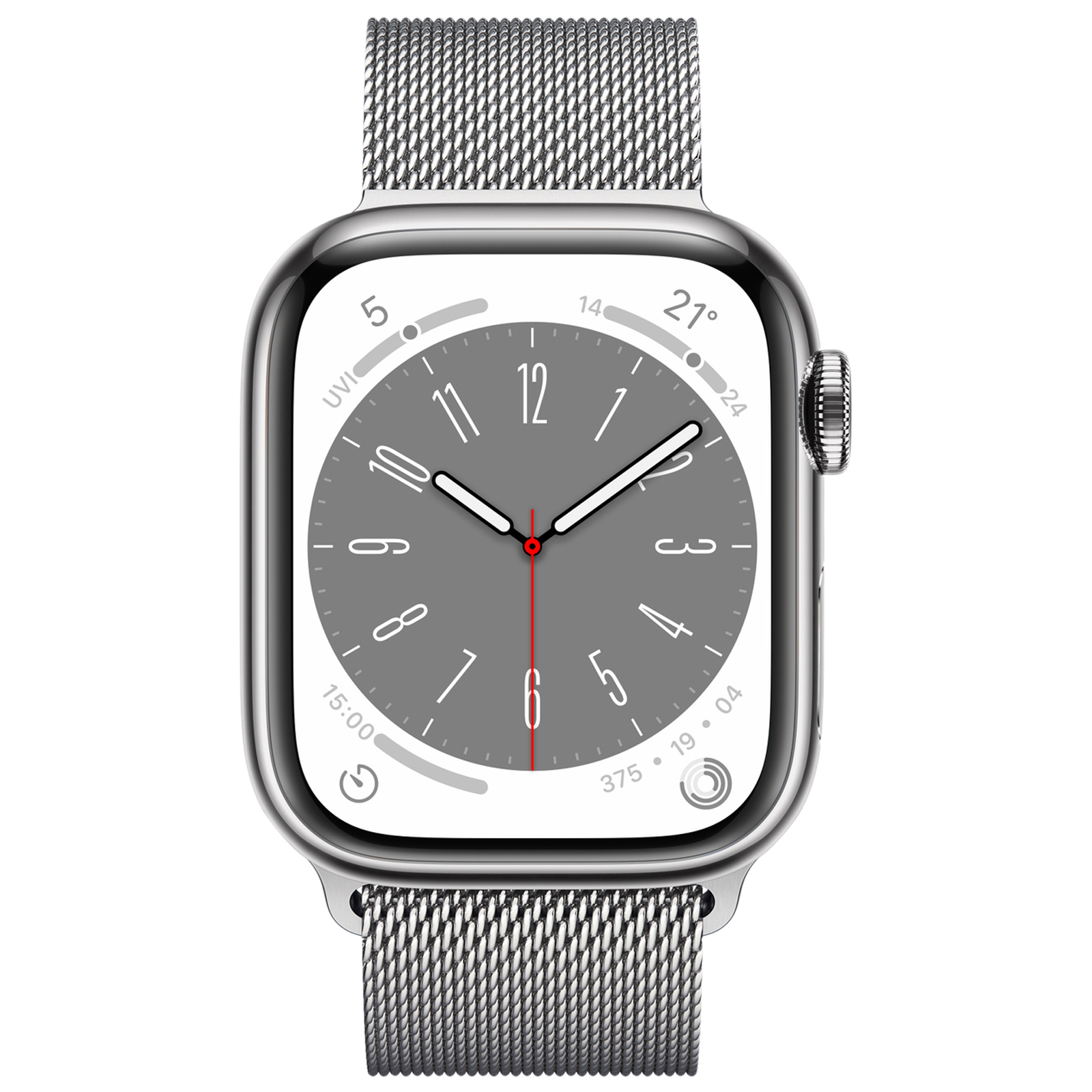Apple Watch Series 8 GPS + Cellular with Sports Band (41mm Retina LTPO OLED Display, Silver Stainless Steel Case)
Apple Watch Series 8 GPS + Cellular with Sports Band (41mm Retina LTPO OLED Display, Silver Stainless Steel Case)