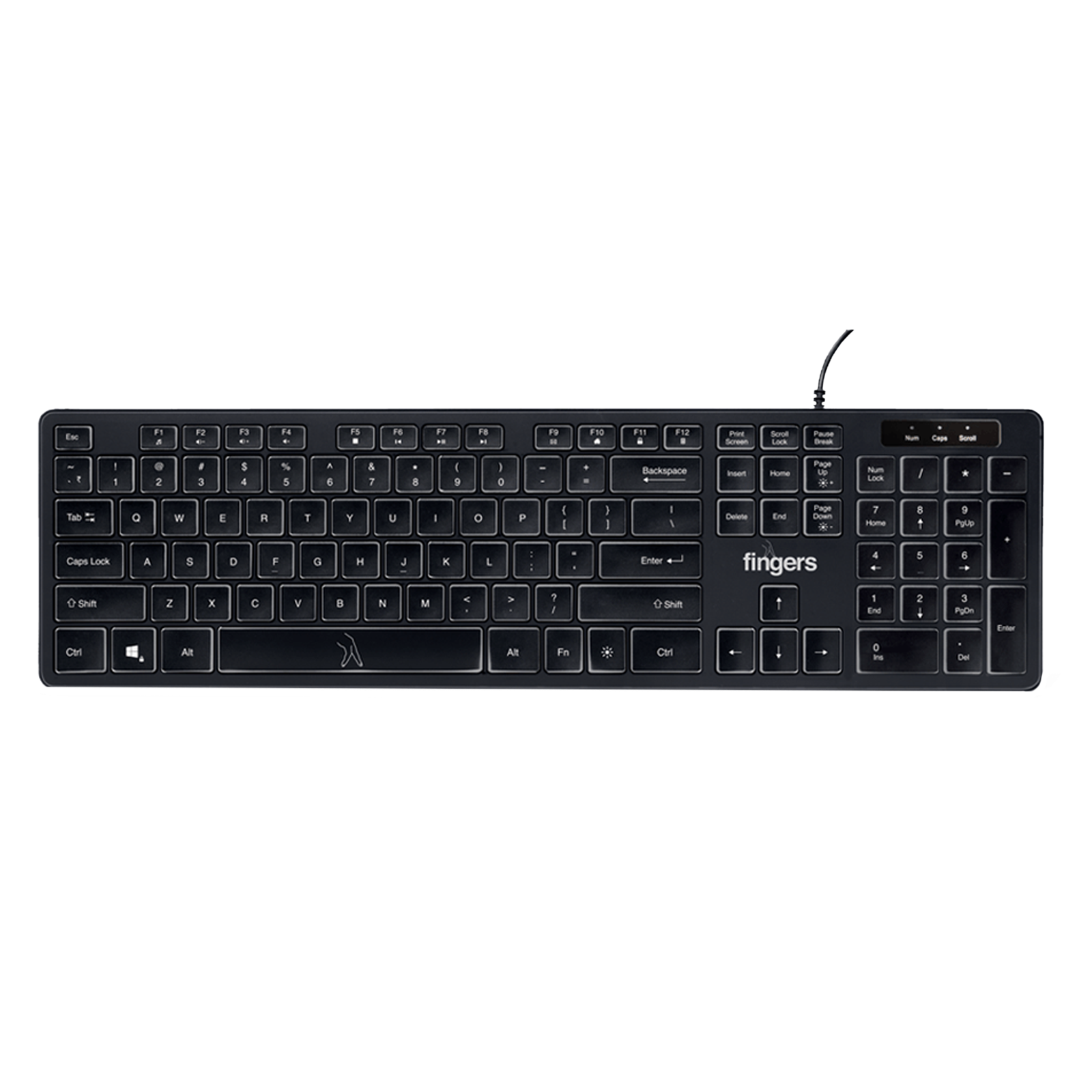 fingers Magnifico MoonLit Wired Keyboard with Backlit Keys (10 Million Keystrokes, Jet Black)
fingers Magnifico MoonLit Wired Keyboard with Backlit Keys (10 Million Keystrokes, Jet Black)