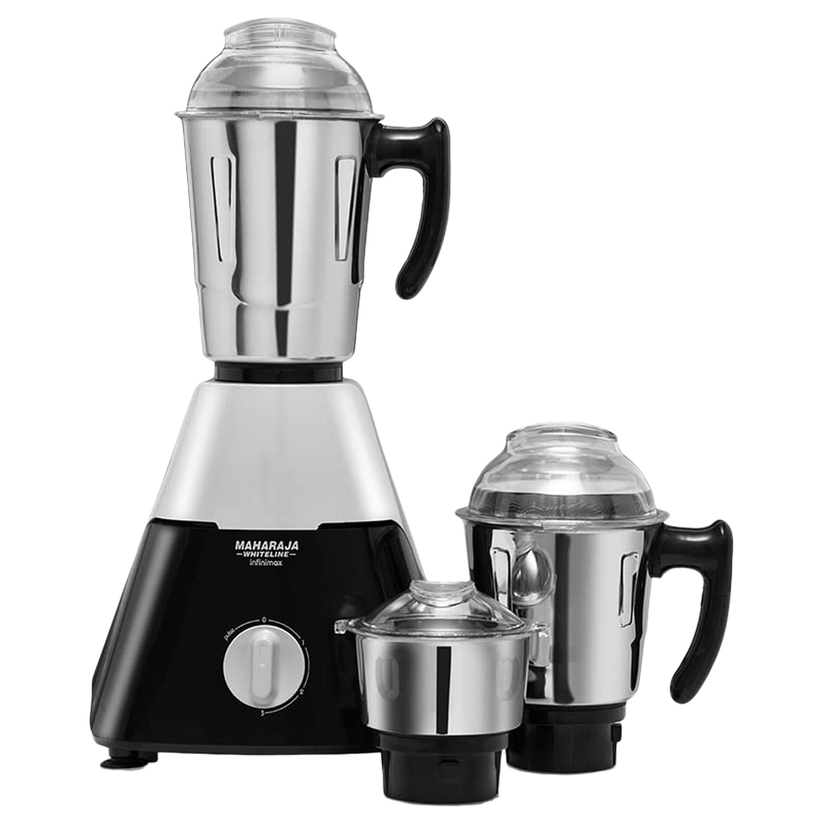 MAHARAJA WHITELINE Infimax DLX 750 Watt 3 Jars Mixer Grinder (20000 RPM, Air Ventilation System, Black and Silver)
MAHARAJA WHITELINE Infimax DLX 750 Watt 3 Jars Mixer Grinder (20000 RPM, Air Ventilation System, Black and Silver)