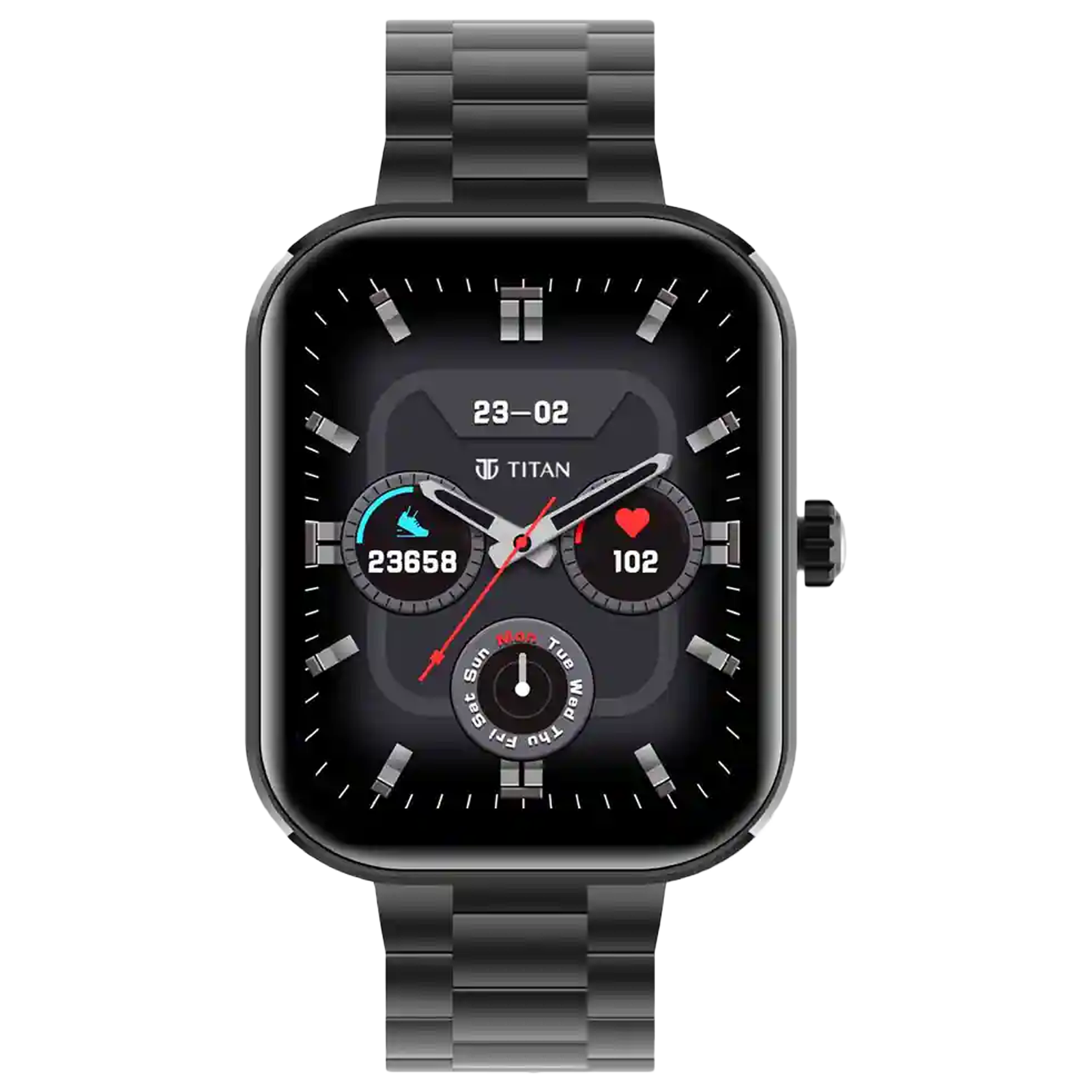 TITAN Mirage Smartwatch with Heart Rate Sensor (49.7mm AMOLED Display, IP68 Water Resistant, Black Strap)
TITAN Mirage Smartwatch with Heart Rate Sensor (49.7mm AMOLED Display, IP68 Water Resistant, Black Strap)