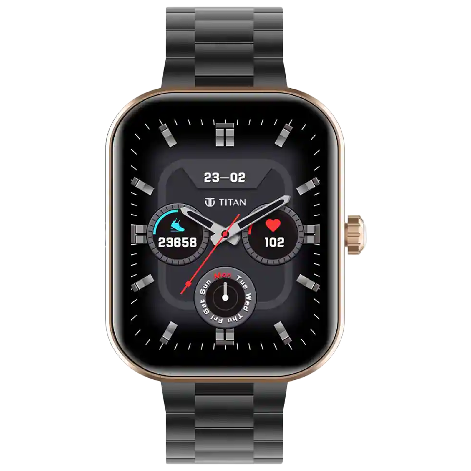 TITAN Mirage Smartwatch with Heart Rate Sensor (49.7mm AMOLED Display, IP68 Water Resistant, Stainless Steel Strap)
TITAN Mirage Smartwatch with Heart Rate Sensor (49.7mm AMOLED Display, IP68 Water Resistant, Stainless Steel Strap)