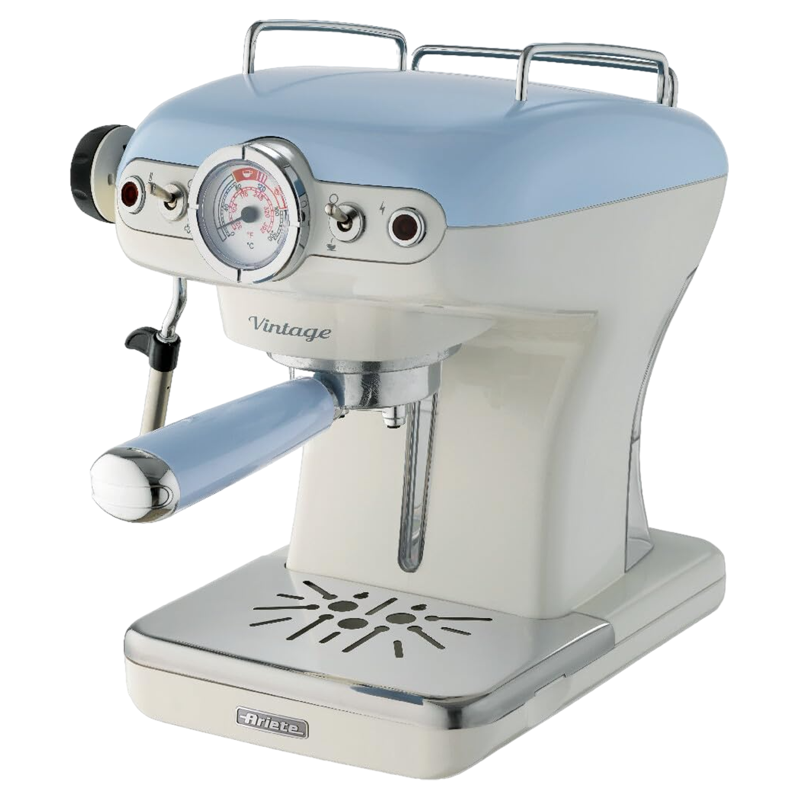 Ariete Vintage 900 Watt Automatic Espresso Coffee Maker with Removable Stainless Steel Drip Tray (Blue)
Ariete Vintage 900 Watt Automatic Espresso Coffee Maker with Removable Stainless Steel Drip Tray (Blue)