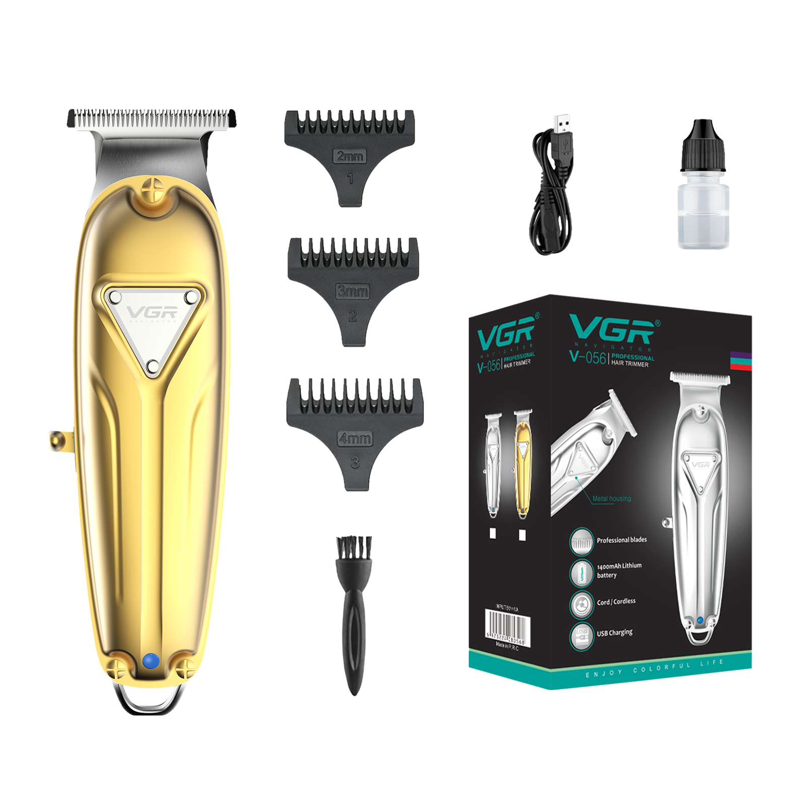 VGR V-056 Rechargeable Cordless Wet & Dry Trimmer for Hair Clipping, Beard, Moustache & Body Grooming with 3 Length Settings for Men (180min Runtime, Fast Charging, Gold)
VGR V-056 Rechargeable Cordless Wet & Dry Trimmer for Hair Clipping, Beard, Moustache & Body Grooming with 3 Length Settings for Men (180min Runtime, Fast Charging, Gold)