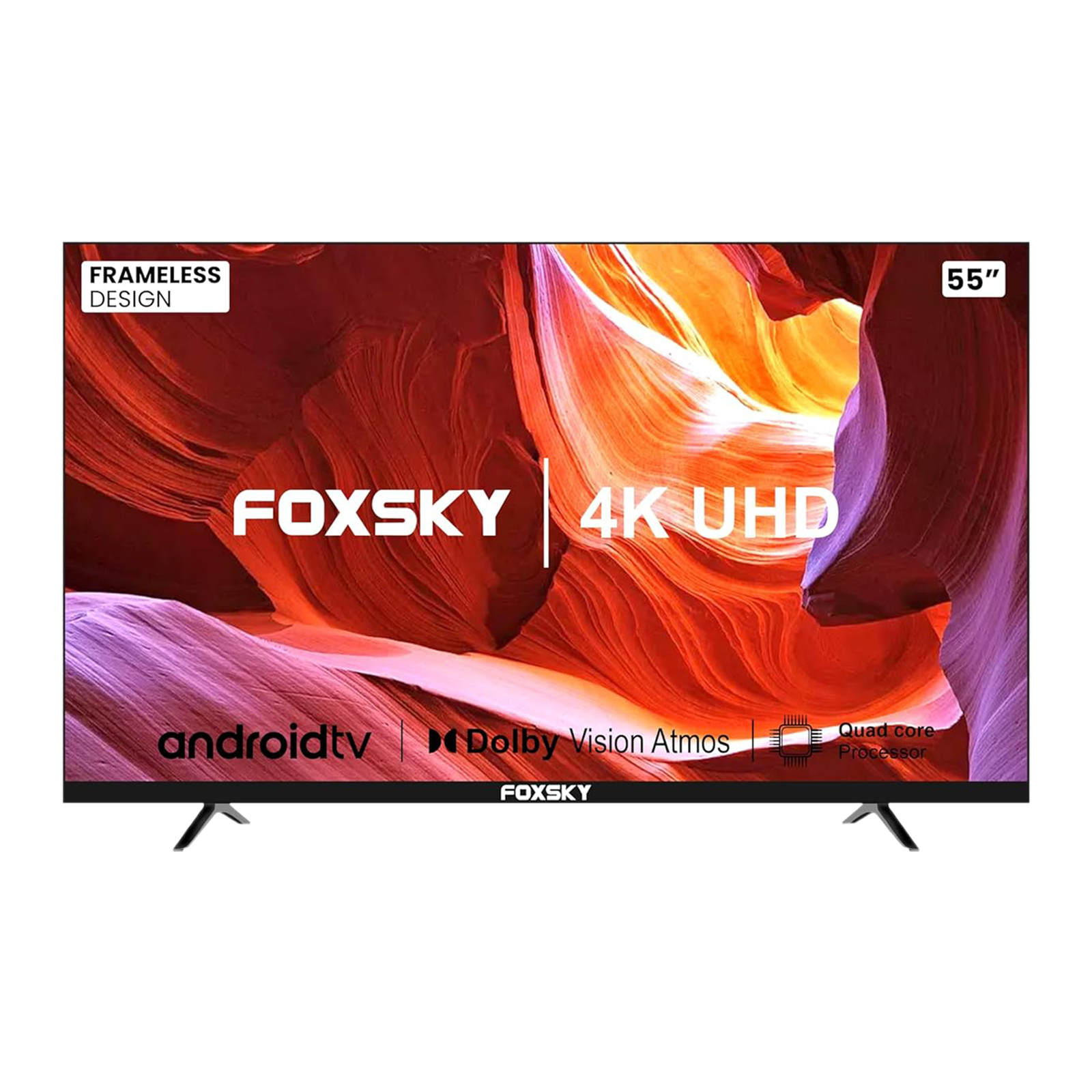 FOXSKY 140 cm (55 inch) 4K Ultra HD LED Android TV with Google Assistant (2021 model), Black
FOXSKY 140 cm (55 inch) 4K Ultra HD LED Android TV with Google Assistant (2021 model), Black