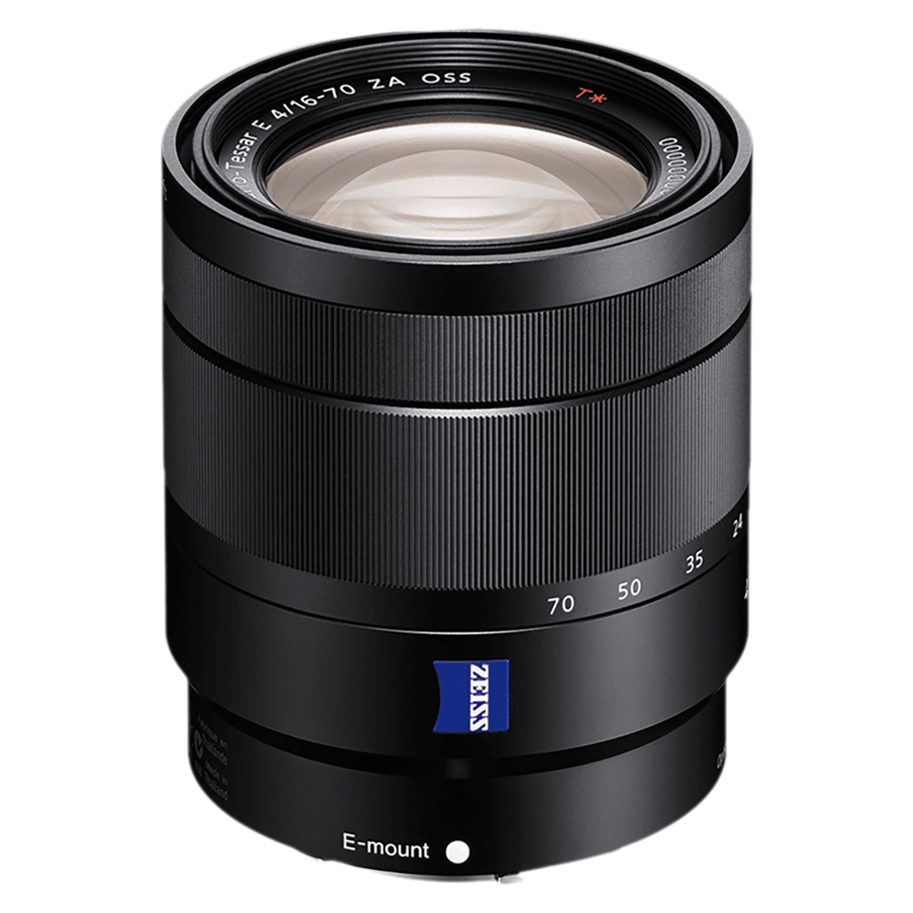 SONY Vario-Tessar T E 16-70mm f/4 - f/22 Standard Zoom Lens for SONY E Mount (Optical SteadyShot Image Stabilisation), Black
SONY Vario-Tessar T E 16-70mm f/4 - f/22 Standard Zoom Lens for SONY E Mount (Optical SteadyShot Image Stabilisation), Black
