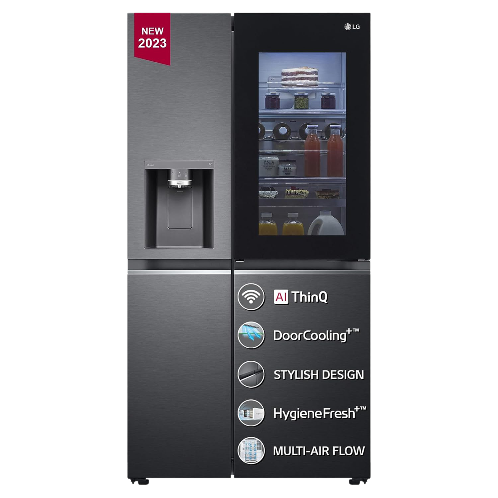 LG 635 Litres 3 Star Frost Free Side by Side Refrigerator with Smart Diagnosis (GL-X257AMCX, Matt Black)
LG 635 Litres 3 Star Frost Free Side by Side Refrigerator with Smart Diagnosis (GL-X257AMCX, Matt Black)