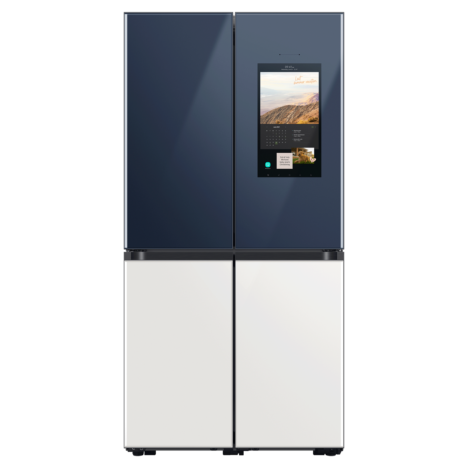SAMSUNG 934 Litres Frost Free French Door Smart Wi-Fi Enabled Refrigerator with Family Hub (RF90A955387/TL, Glam Navy/Glam White), Glam navy and glam white
SAMSUNG 934 Litres Frost Free French Door Smart Wi-Fi Enabled Refrigerator with Family Hub (RF90A955387/TL, Glam Navy/Glam White), Glam navy and glam white
