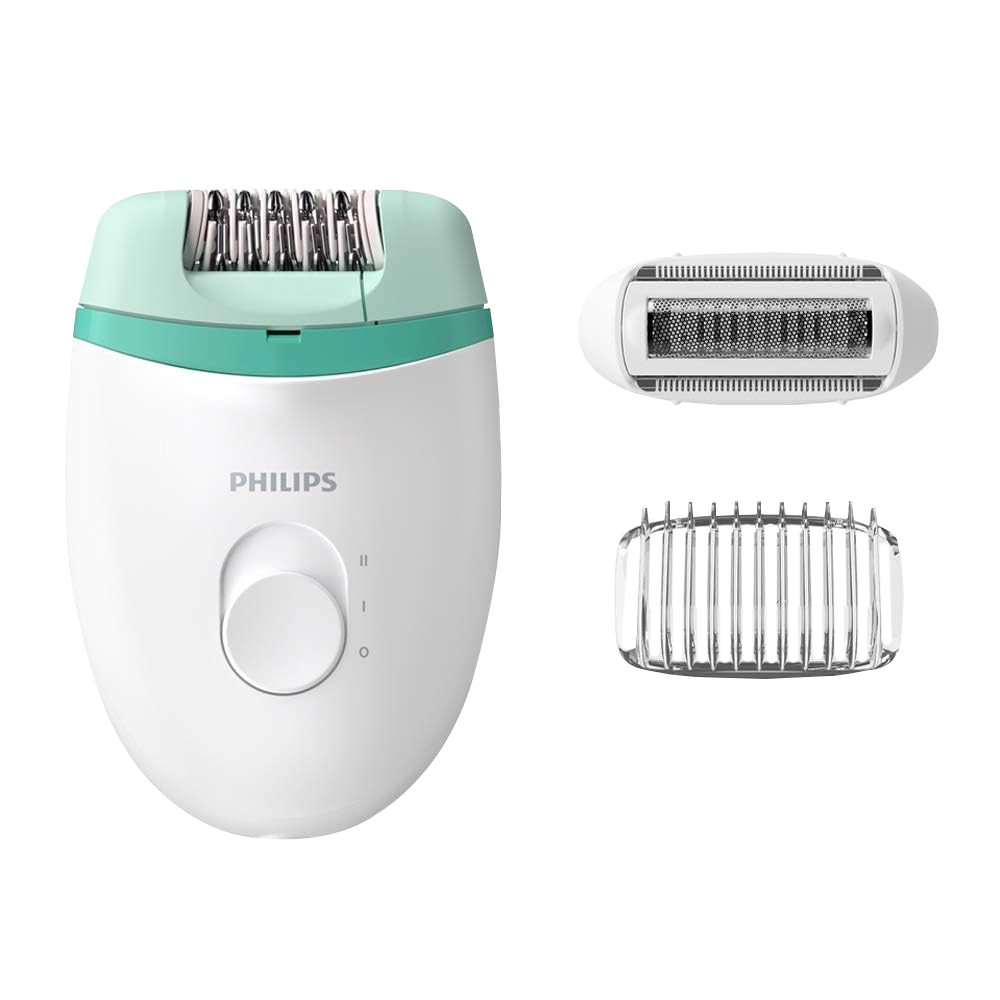 PHILIPS Satinelle Essential Corded Wet & Dry Epilator for Arms, Legs & Intimate Areas with 2 Interchangeable Heads (Efficient Epilation System, White & Green)
PHILIPS Satinelle Essential Corded Wet & Dry Epilator for Arms, Legs & Intimate Areas with 2 Interchangeable Heads (Efficient Epilation System, White & Green)