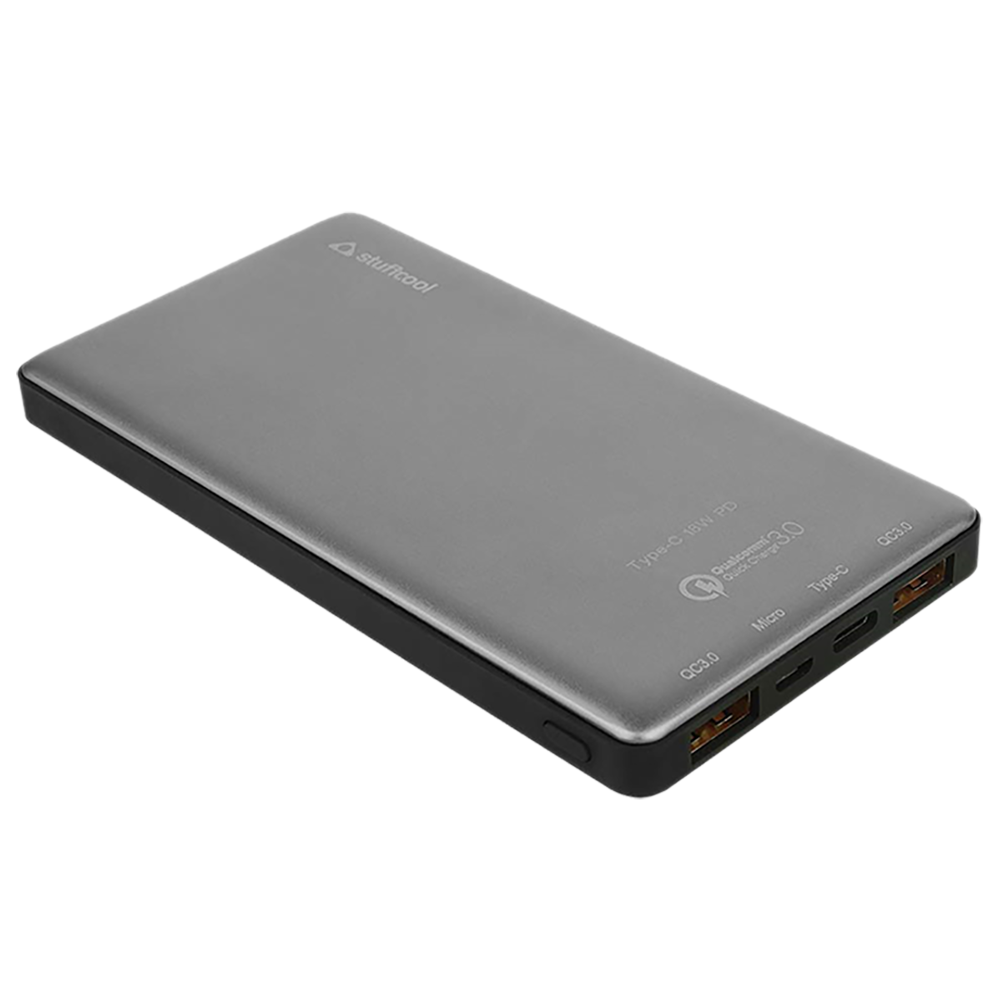 stuffcool PB1071QCPD 10000 mAh Fast Charging Power Bank (1 Type C & 2 USB 3.0 Ports, Plastic Casing, LED Indicator, Grey)
stuffcool PB1071QCPD 10000 mAh Fast Charging Power Bank (1 Type C & 2 USB 3.0 Ports, Plastic Casing, LED Indicator, Grey)