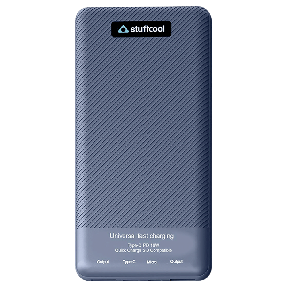 stuffcool PB2070UF 10000 mAh Fast Charging Power Bank (1 Type C & 2 Type A Ports, LED Indicator, Blue)
stuffcool PB2070UF 10000 mAh Fast Charging Power Bank (1 Type C & 2 Type A Ports, LED Indicator, Blue)