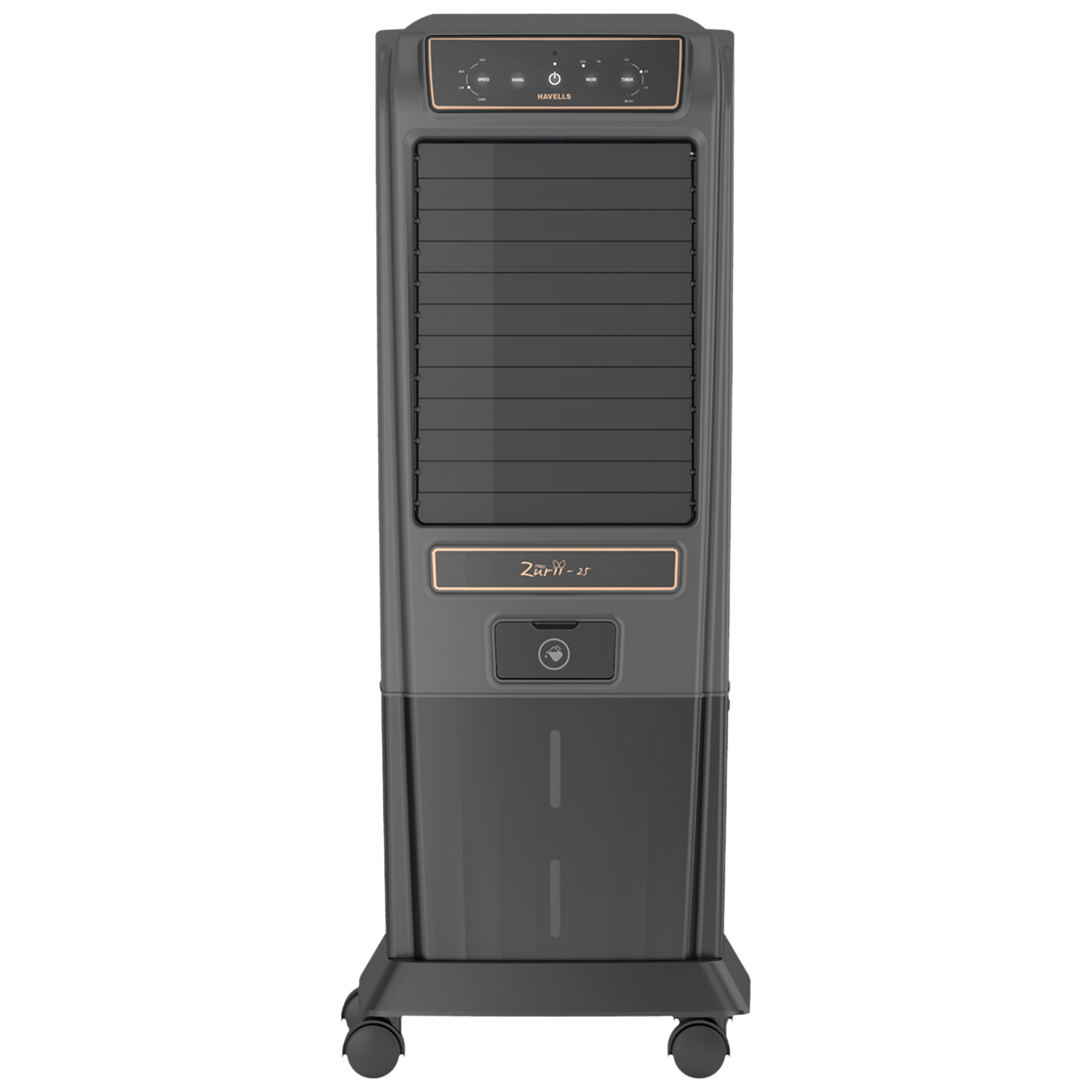 HAVELLS Zurii 25 Litres Tower Air Cooler with Inverter Compatible (Ionizer Air Cleaning Technology, Black & Grey)
HAVELLS Zurii 25 Litres Tower Air Cooler with Inverter Compatible (Ionizer Air Cleaning Technology, Black & Grey)