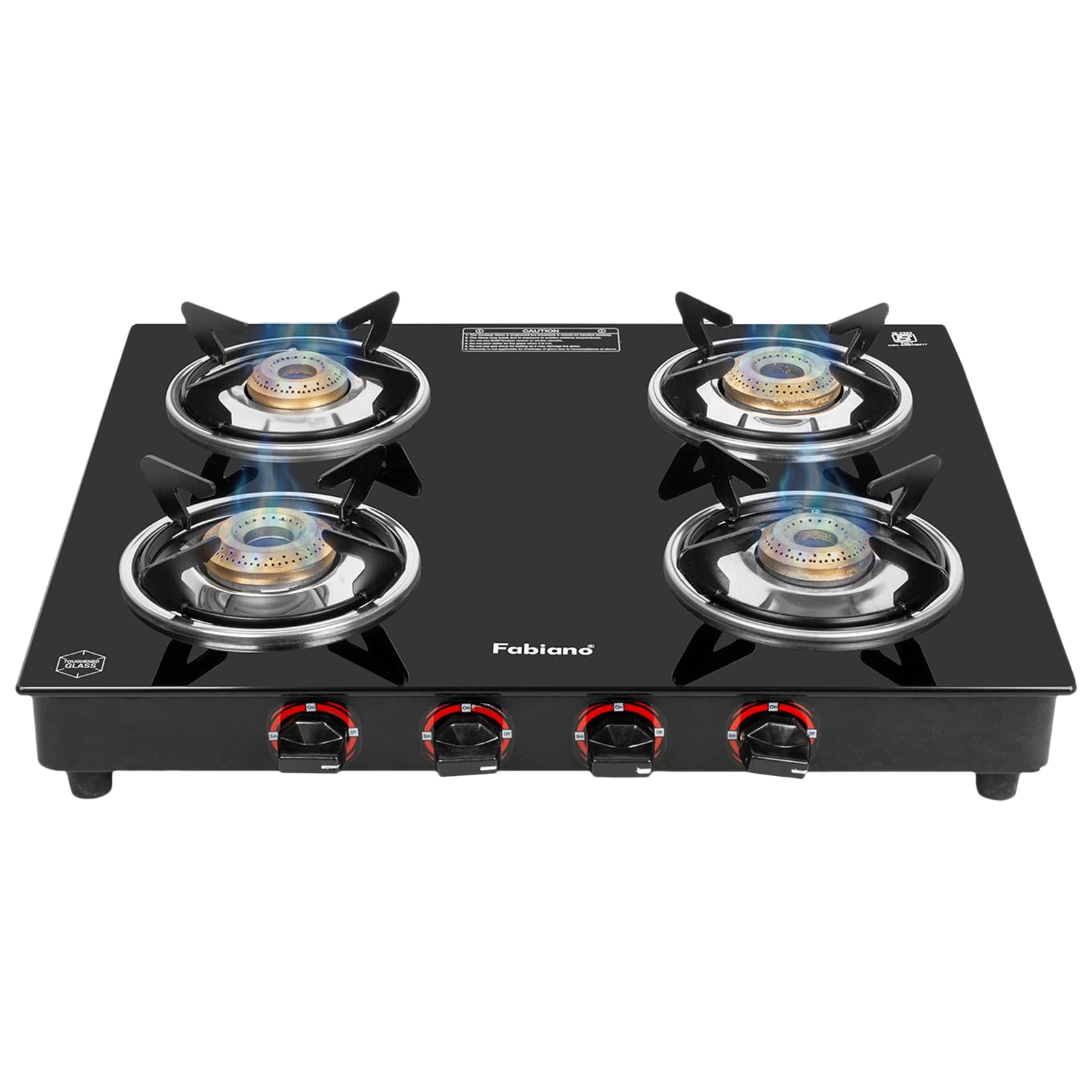 Fabiano FAB4BRSMART Toughened Glass Top 4 Burner Manual Gas Stove (Pan Support Attachment, Black)
Fabiano FAB4BRSMART Toughened Glass Top 4 Burner Manual Gas Stove (Pan Support Attachment, Black)