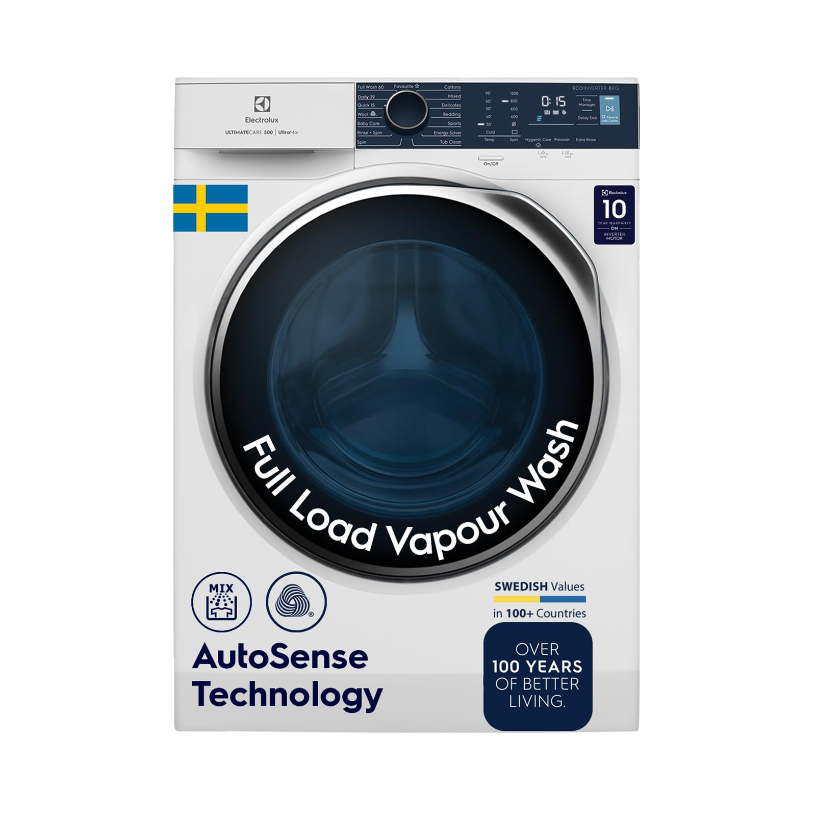 Electrolux 8 Kg 5 Star Fully Automatic Front Load Washing Machine (UltimateCare 500, EWF8024R5WB, UltraMix Technology, White)
Electrolux 8 Kg 5 Star Fully Automatic Front Load Washing Machine (UltimateCare 500, EWF8024R5WB, UltraMix Technology, White)