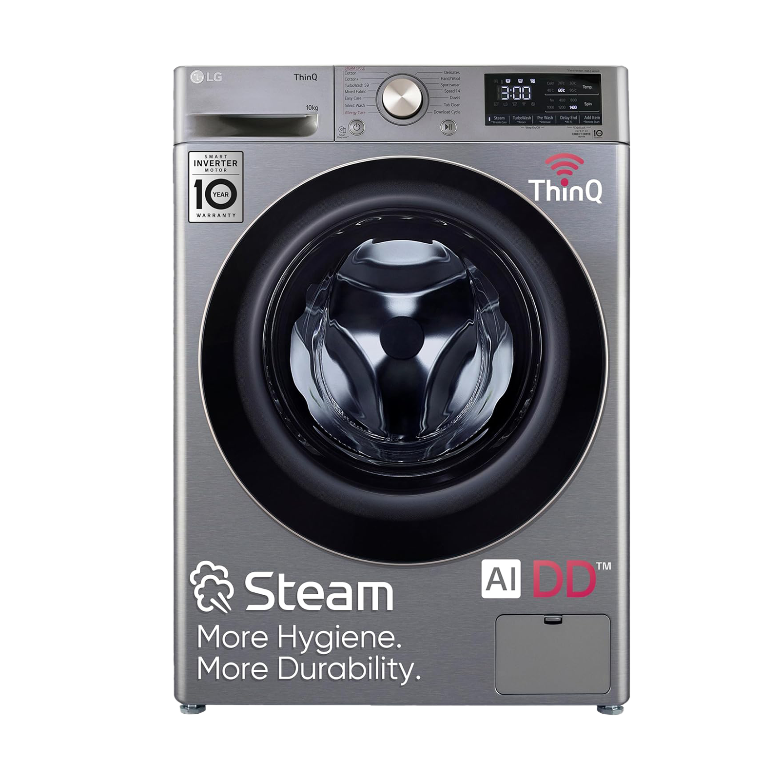 LG 10 kg 5 Star Fully Automatic Front Load Washing Machine (FHP1410Z7P.APSQEIL, Smart Diagnosis, Platinum Silver)
LG 10 kg 5 Star Fully Automatic Front Load Washing Machine (FHP1410Z7P.APSQEIL, Smart Diagnosis, Platinum Silver)