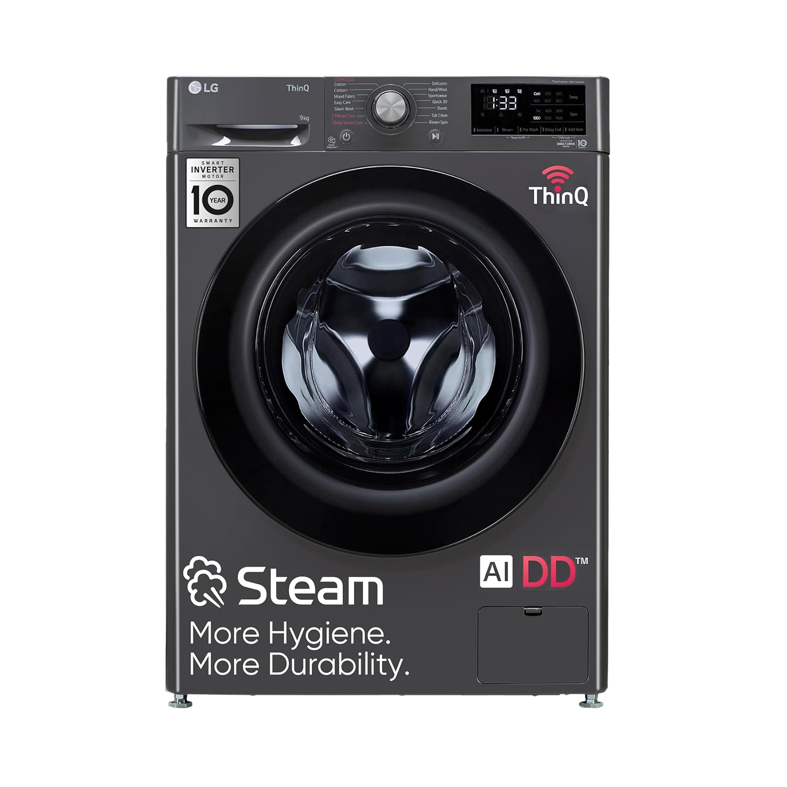 LG 9kg 5 Star Fully Automatic Front Load Washing Machine (FHV1409Z4M.ABMQEIL, LG ThinQ with Wi-Fi, Middle Black)
LG 9kg 5 Star Fully Automatic Front Load Washing Machine (FHV1409Z4M.ABMQEIL, LG ThinQ with Wi-Fi, Middle Black)
