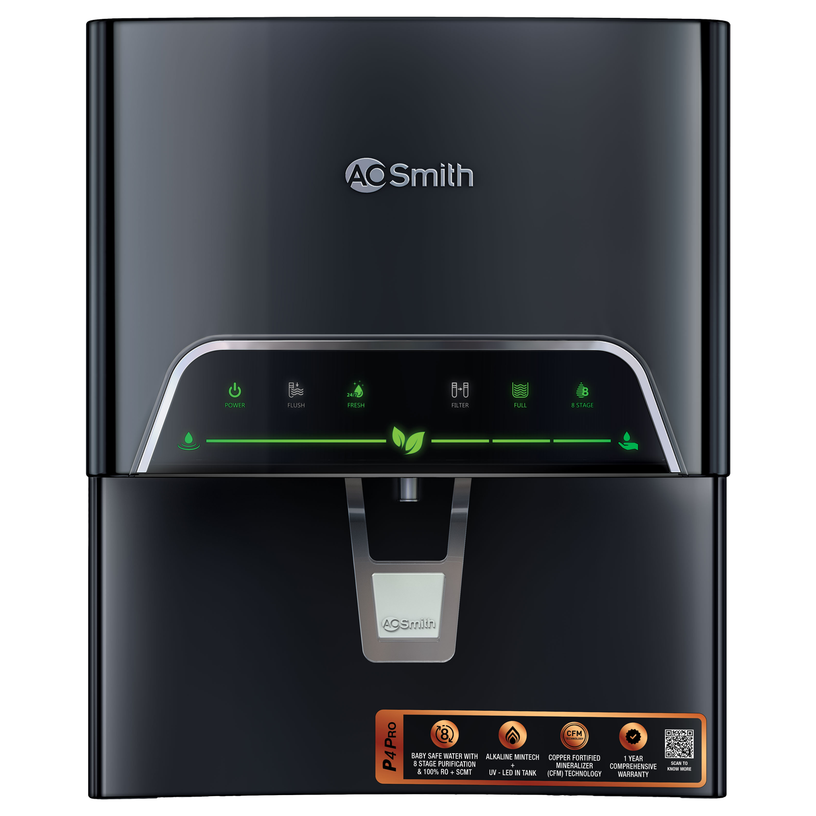 AO Smith ProPlanet P4 Pro 5L RO + SCMT Water Purifier with Copper Guard (Black), 3c4147
AO Smith ProPlanet P4 Pro 5L RO + SCMT Water Purifier with Copper Guard (Black), 3c4147