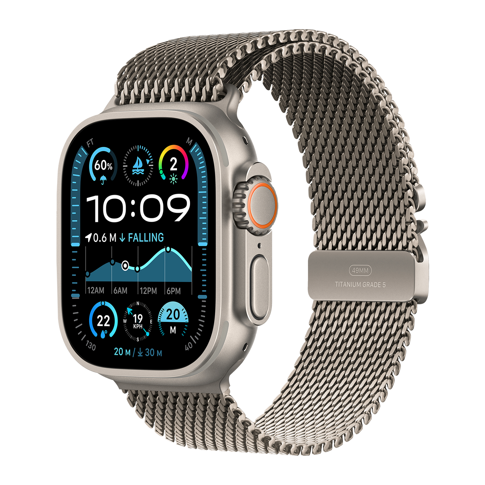 Apple Watch Ultra 2 GPS+Cellular with Titanium Milanese Loop - L (49mm Retina LTPO2 OLED Display, Natural Titanium Case), Naturaltitanium#bfb7af
Apple Watch Ultra 2 GPS+Cellular with Titanium Milanese Loop - L (49mm Retina LTPO2 OLED Display, Natural Titanium Case), Naturaltitanium#bfb7af