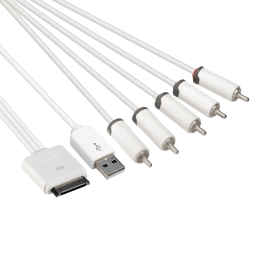 Prolink iPod 30 Pin + USB 2.0 (Type-A) to 5RCA AV Cable (White) Prolink iPod 30 Pin + USB 2.0 (Type-A) to 5RCA AV Cable (White)_1