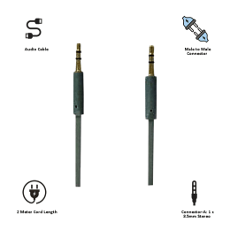 Croma 200 cm 3.5mm Flat Stereo Aux Cable (CREE0550, Grey) Croma 200 cm 3.5mm Flat Stereo Aux Cable (CREE0550, Grey)_5