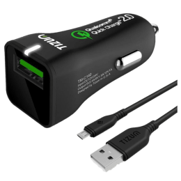 Tizum 2 Amp Car Charging Adapter (TM-C140-WHT, Black) Tizum 2 Amp Car Charging Adapter (TM-C140-WHT, Black)_1