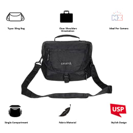 Croma Fabric DSLR Shoulder Pouch (IA2004, Black) Croma Fabric DSLR Shoulder Pouch (IA2004, Black)_5