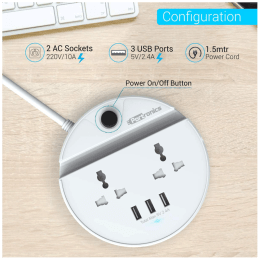 Portronics Power Bun Surge Protector (POR 739, White) Portronics Power Bun Surge Protector (POR 739, White)_7