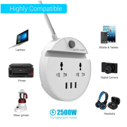 Portronics Power Bun Surge Protector (POR 739, White) Portronics Power Bun Surge Protector (POR 739, White)_4